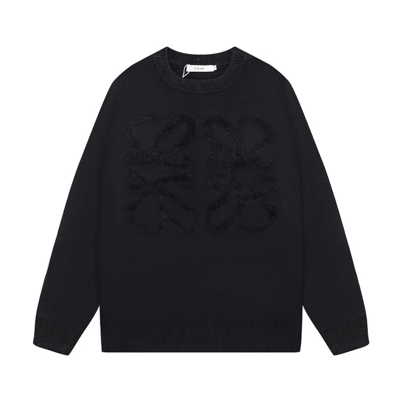 Knitted jacquard cashmere sweatshirt