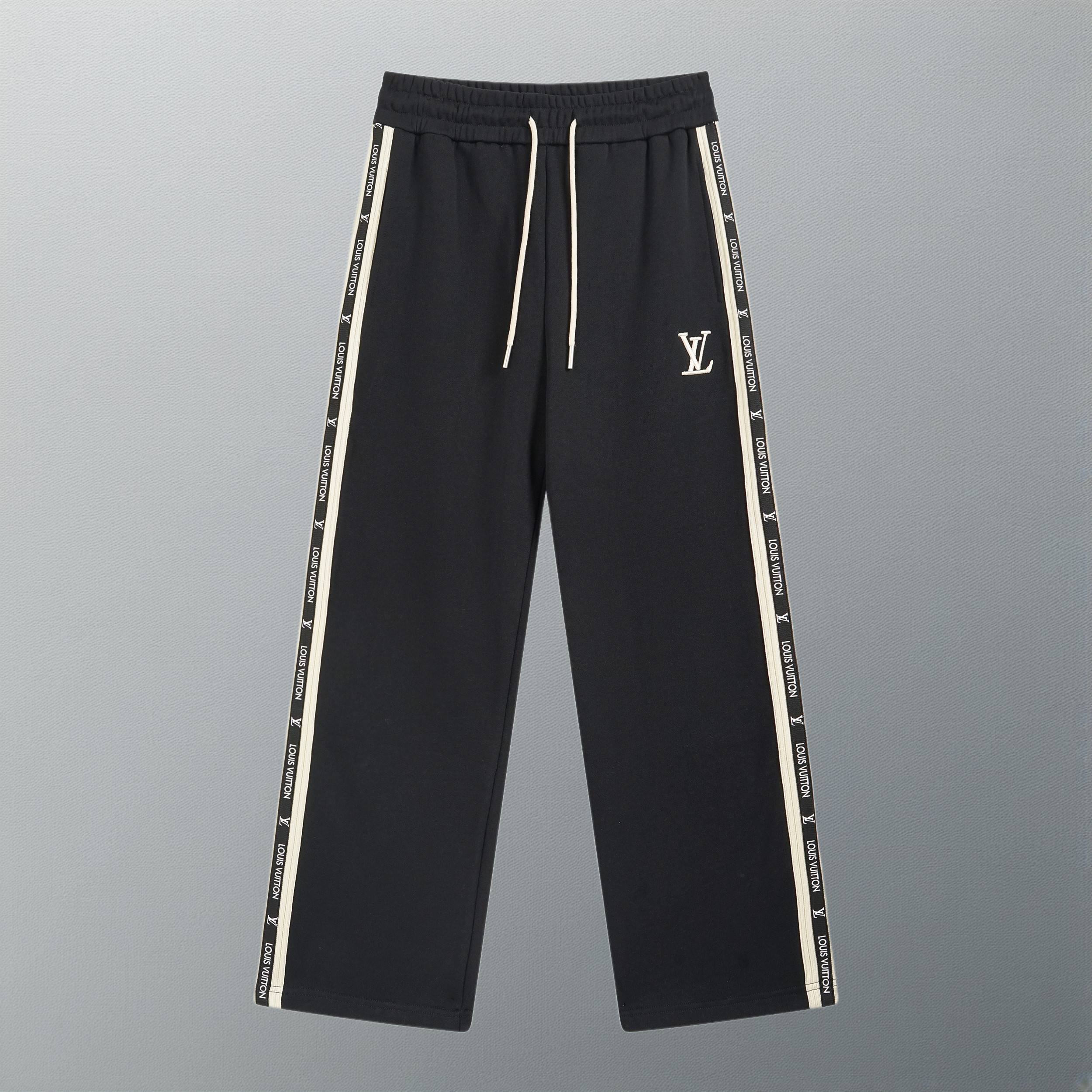 Embroidery drawstring casual trousers