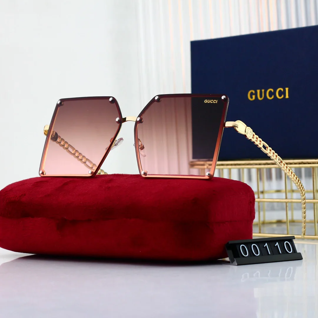 6-color square popular high-definition lens metal sunglasses 00110