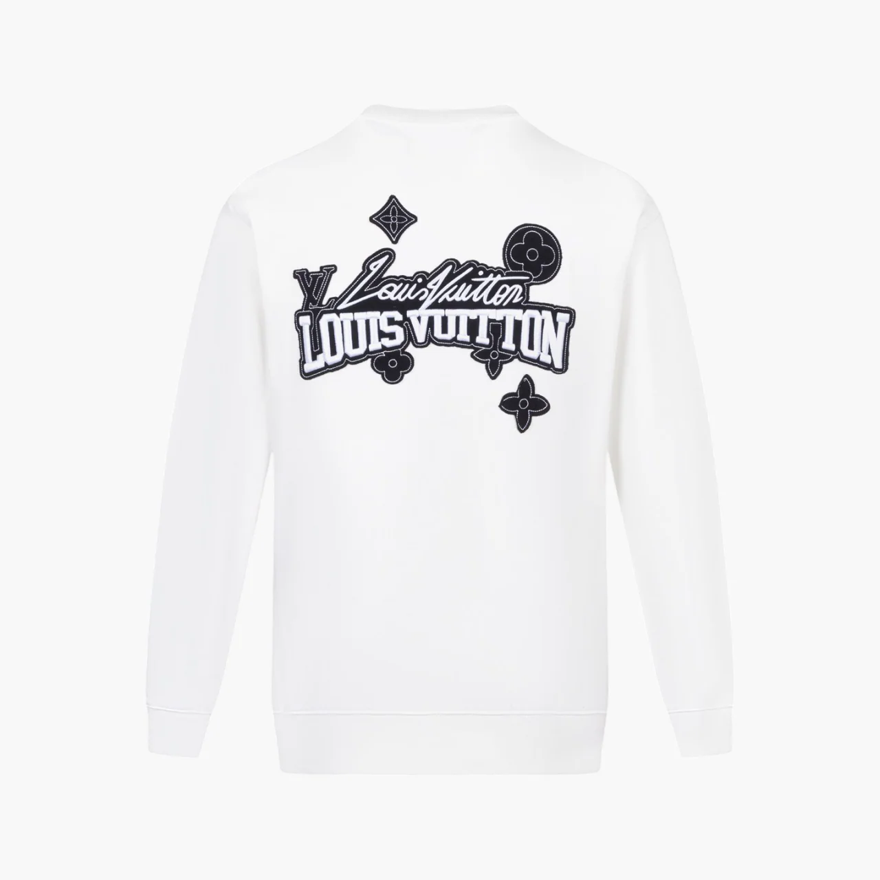 Crew-neck sweatshirt with front and back embroidery