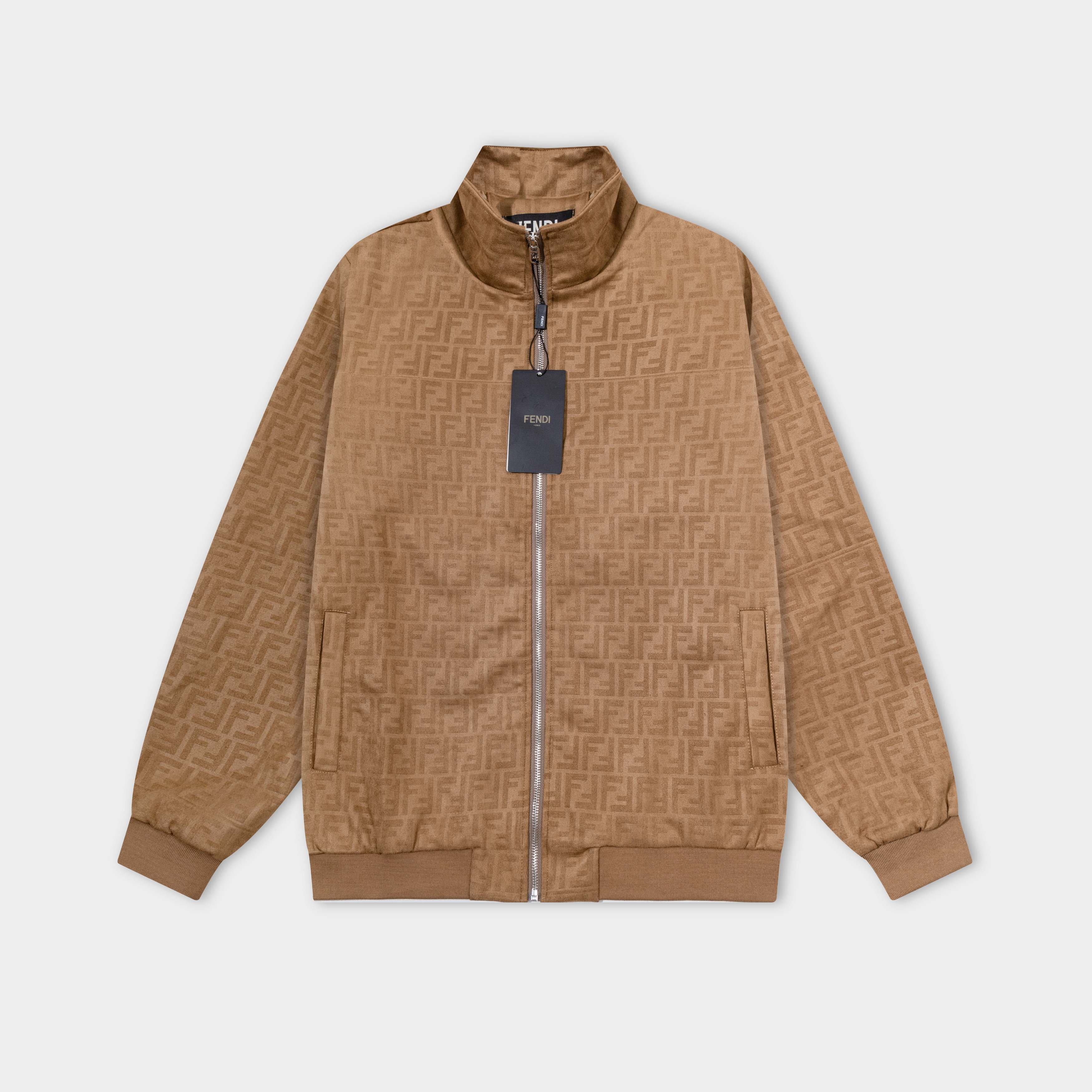 Suede jacquard jacket