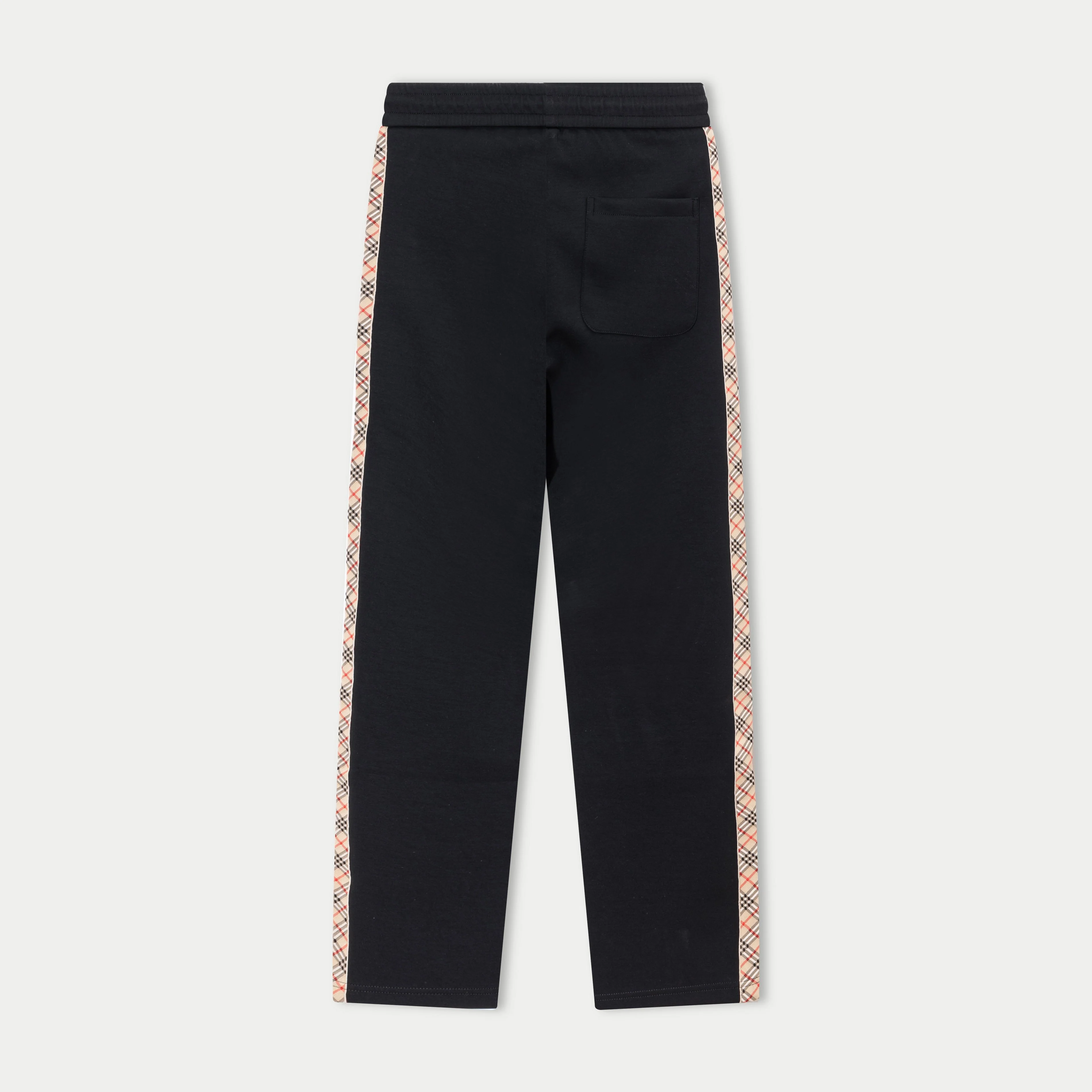 Check embroidered drawstring trousers