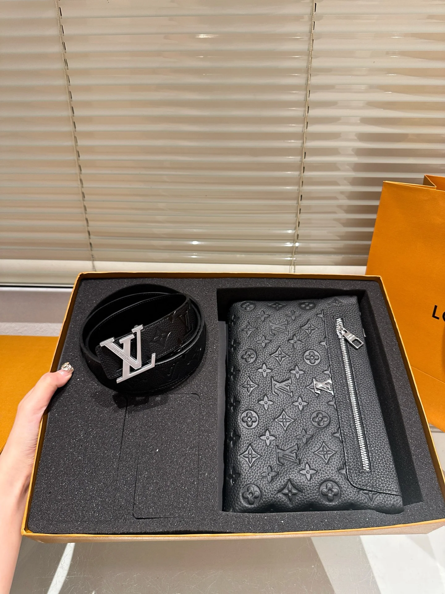 Men's Clutch + Belt Gift Box