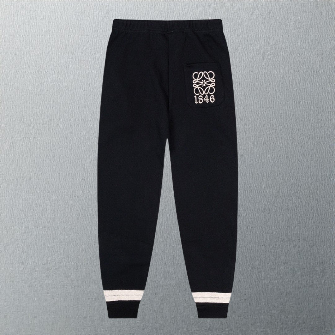 Embroidery drawstring casual trousers