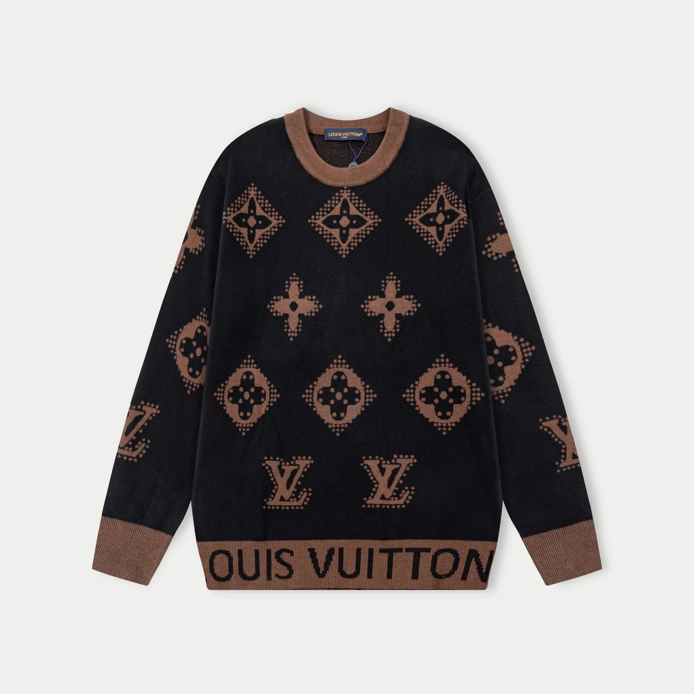 jacquard crew neck cashmere sweatshirt