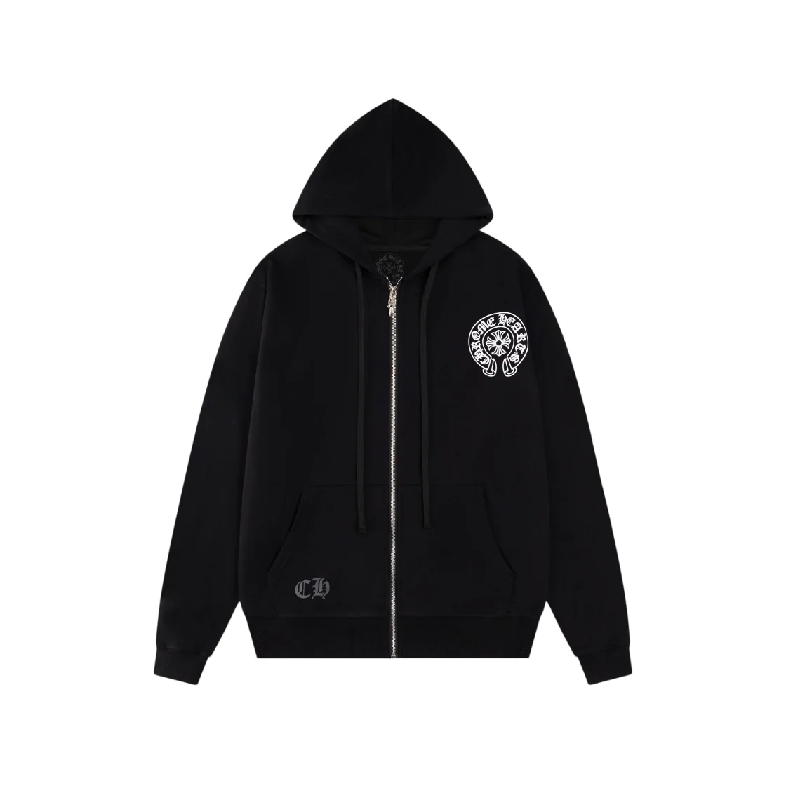 Printed Zippered Sweatshirt Jacket