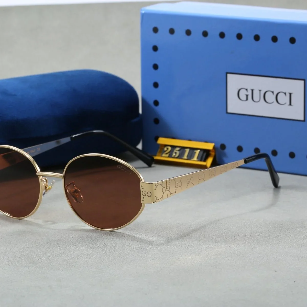 New Metal Retro Oval Sunglasses UV Protection Sunglasses Premium Sunglasses