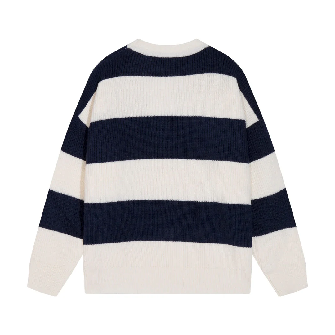 Striped knitted cashmere sweatshirt