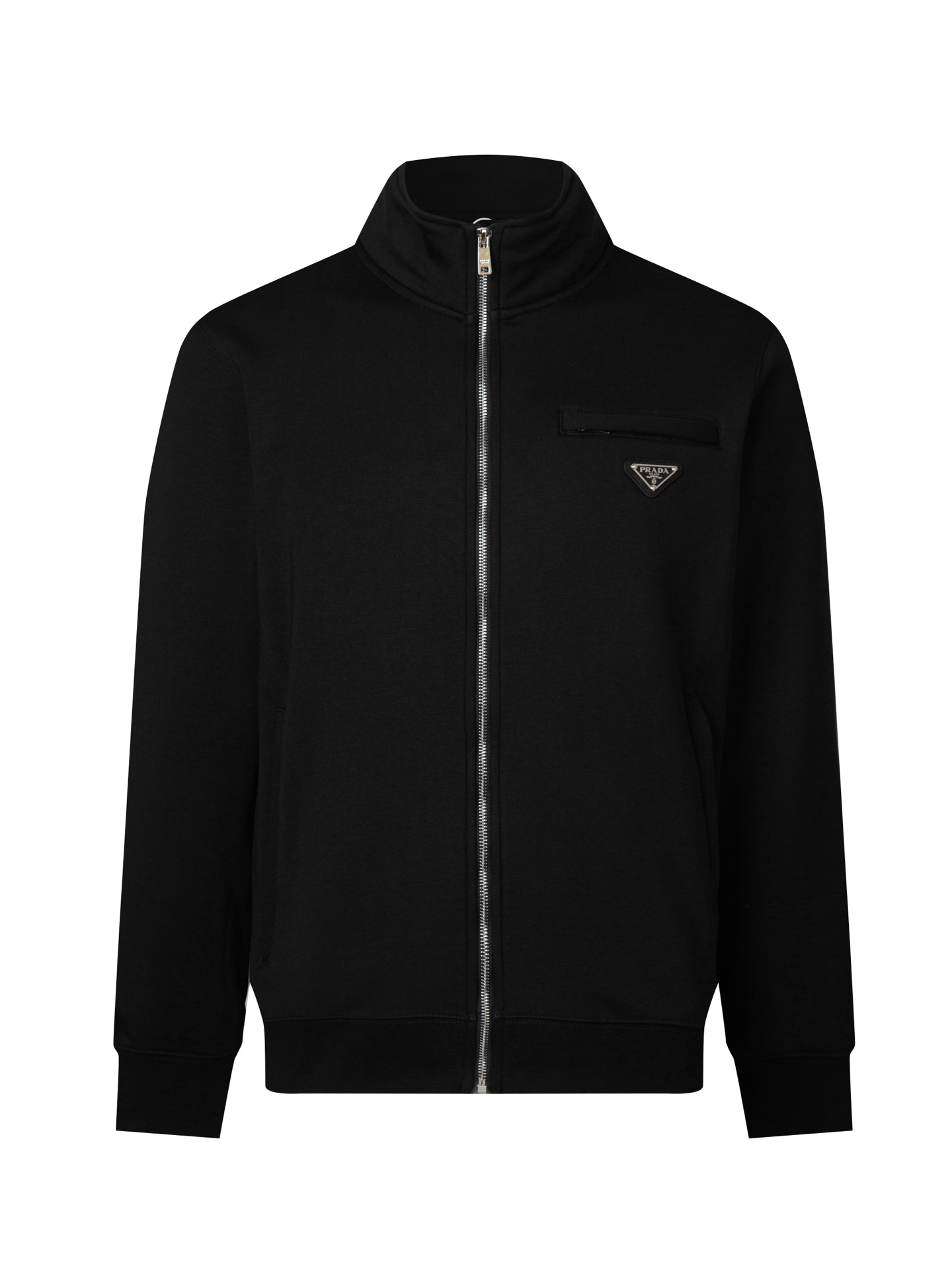 Triangle fleece-lined stand collar jacket