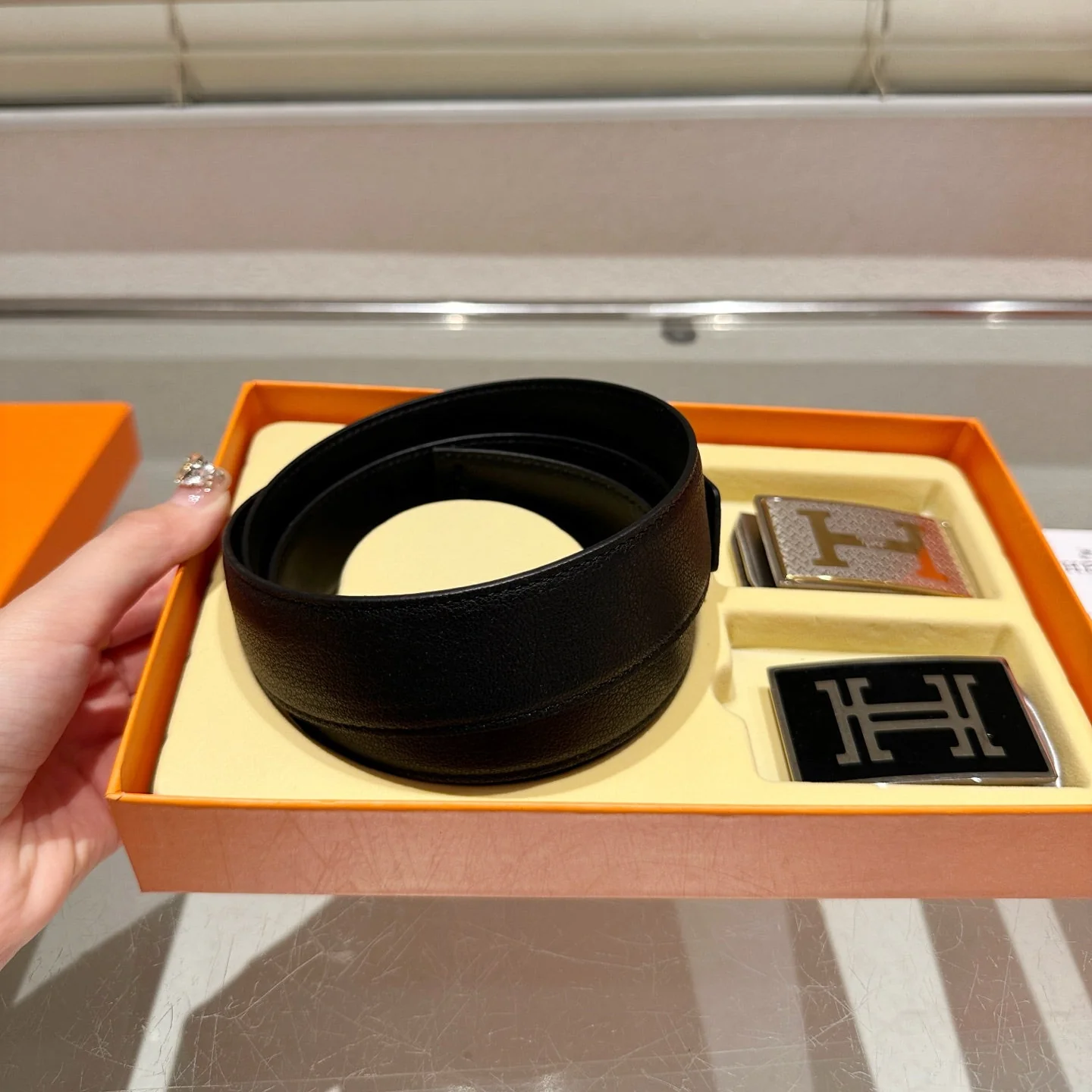 Fashion Double Buckles Belt Gift Box