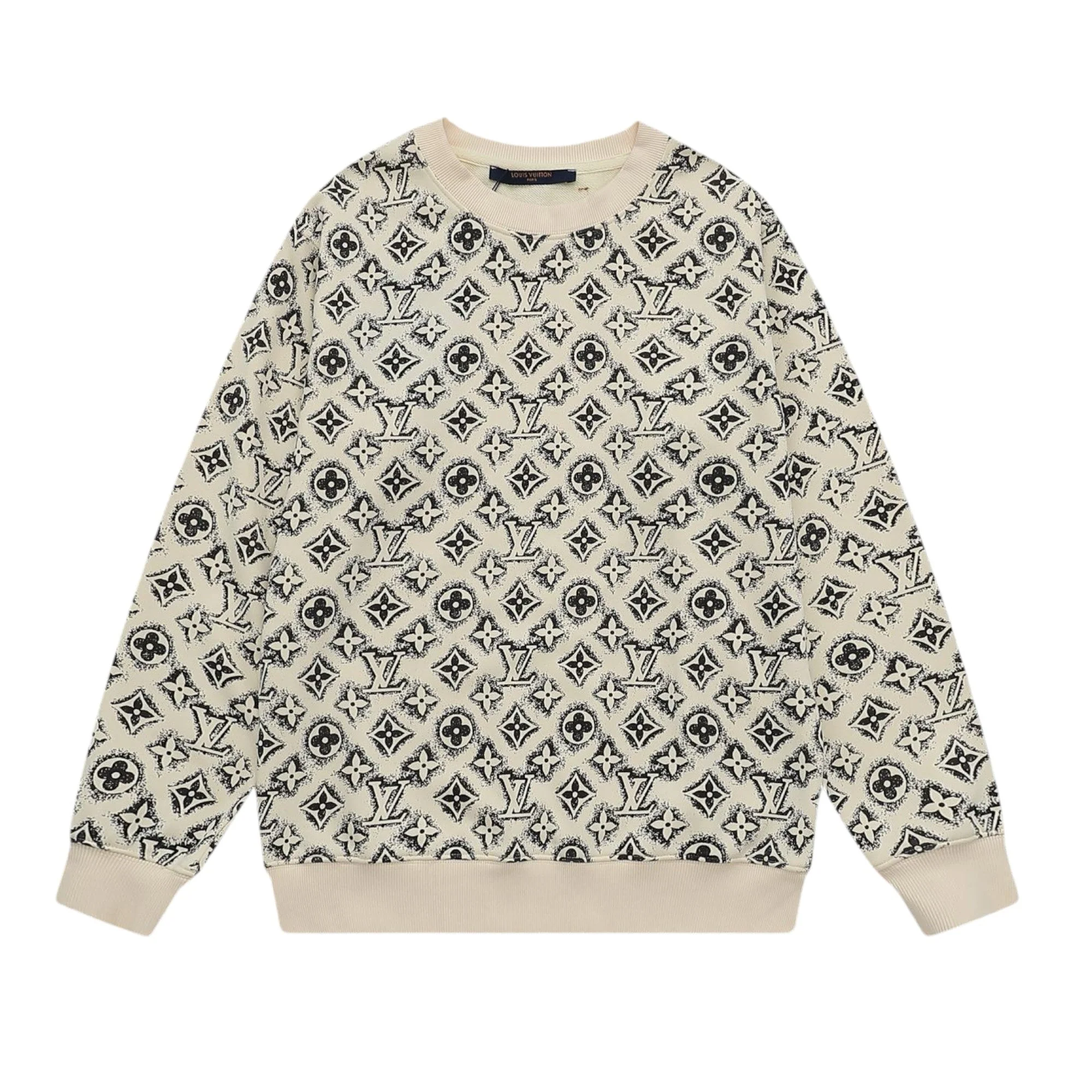 Printed crew neck cotton sweatshirt