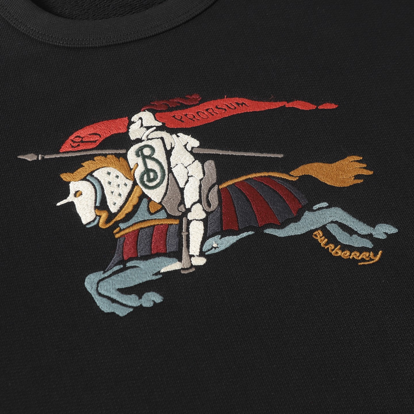 Colorful embroidered horse crewneck sweatshirt