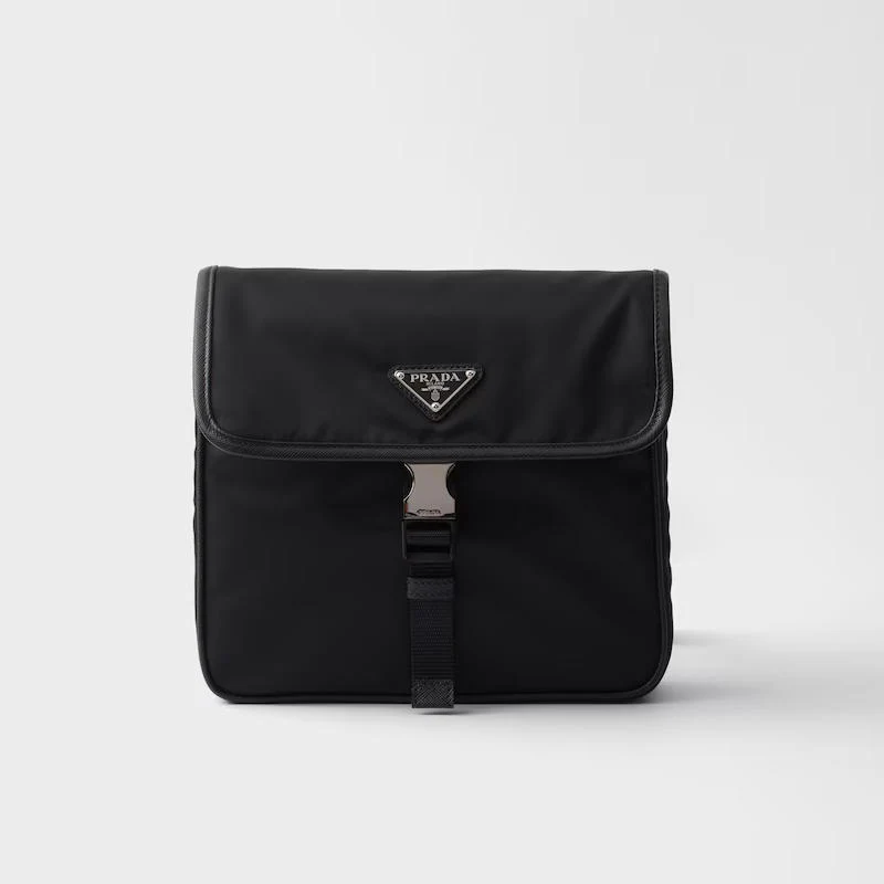 Men's Recycled Nylon Leather Crossbody Bag