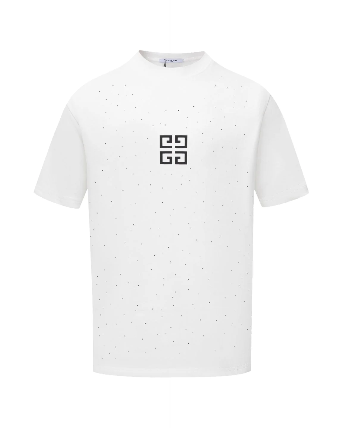 Rhinestone Printed Cotton T-Shirt