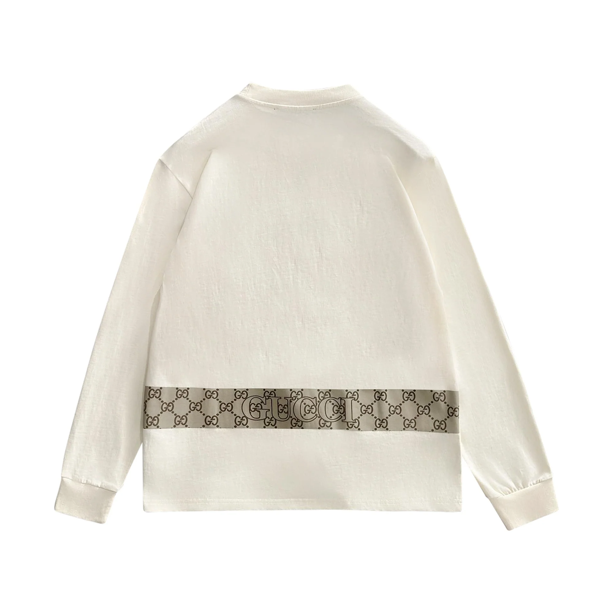 Embroidered cotton long-sleeved T-shirt