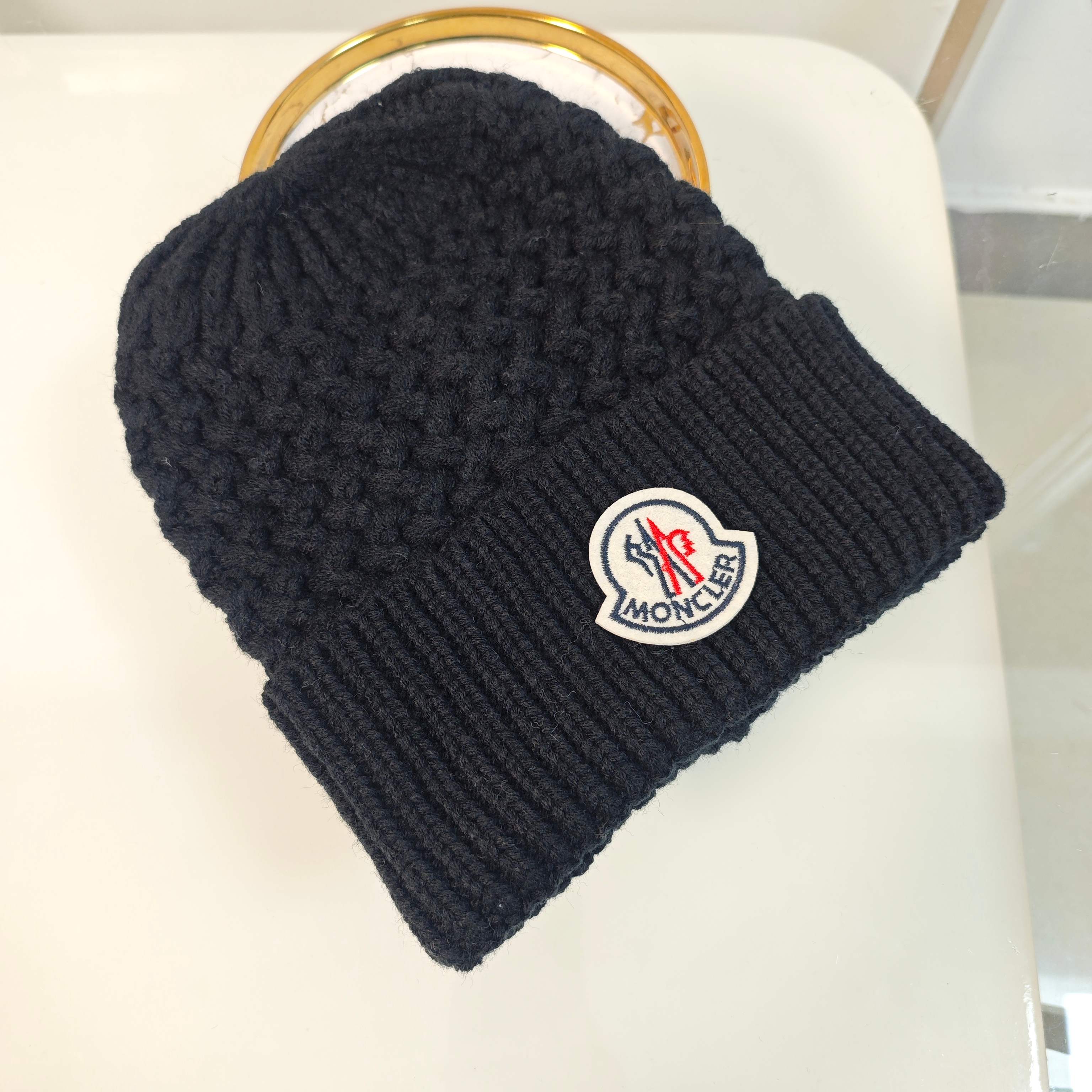 Versatile embroidered cashmere beanie