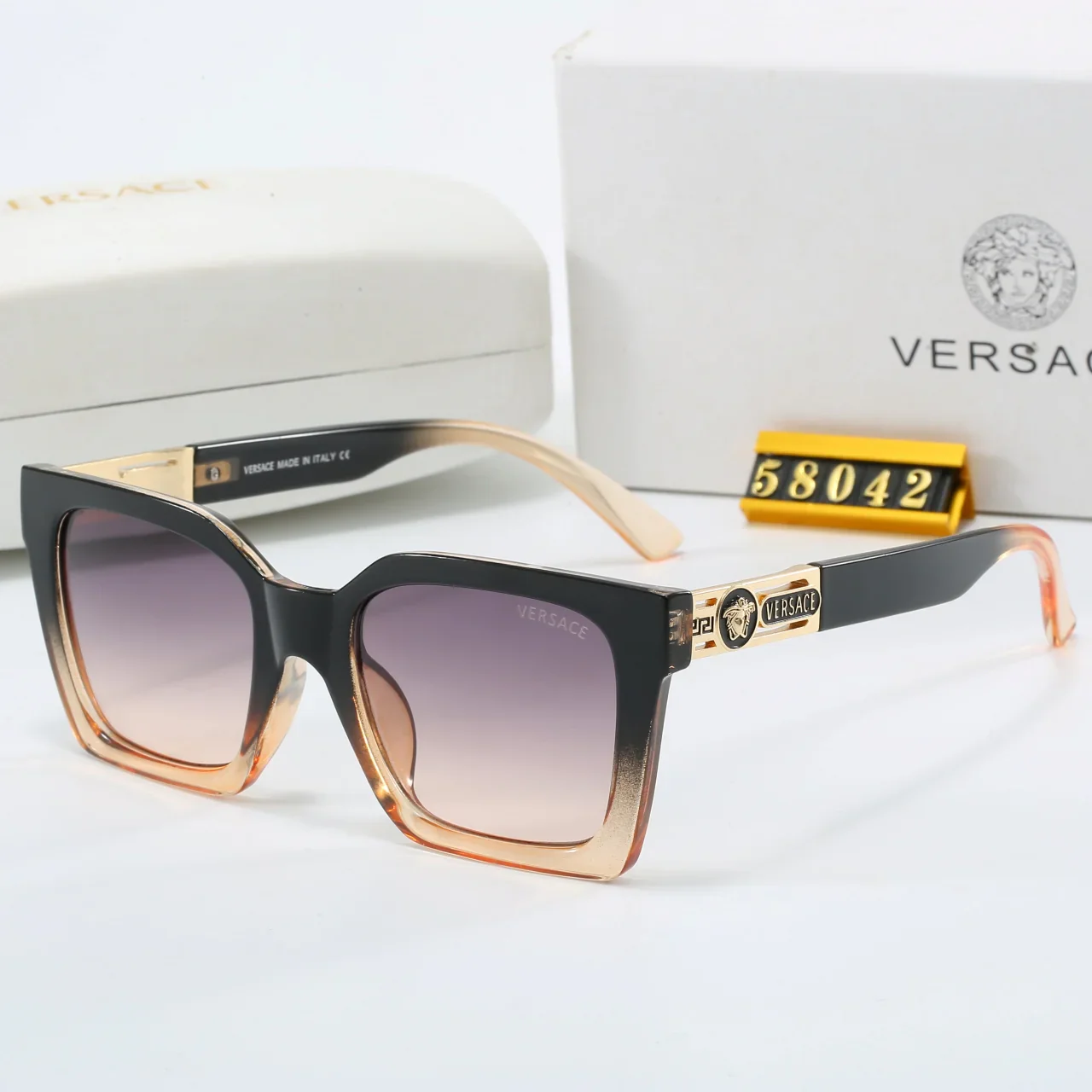 5 Color Trendy Square Frame Sunglasses  58042