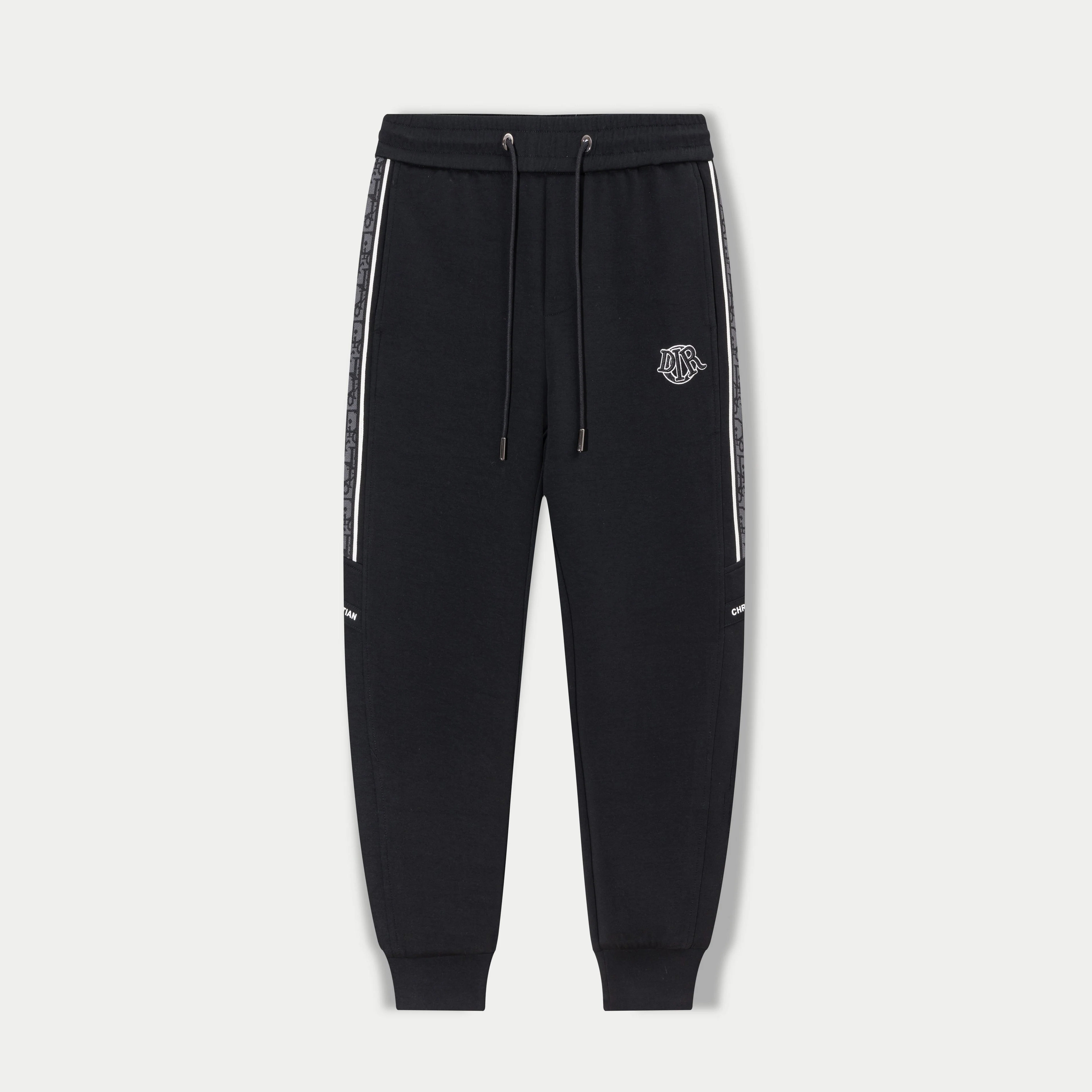 Embroidered cotton drawstring trousers