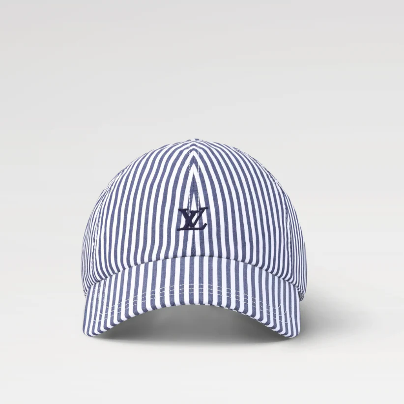 Striped embroidered baseball cap