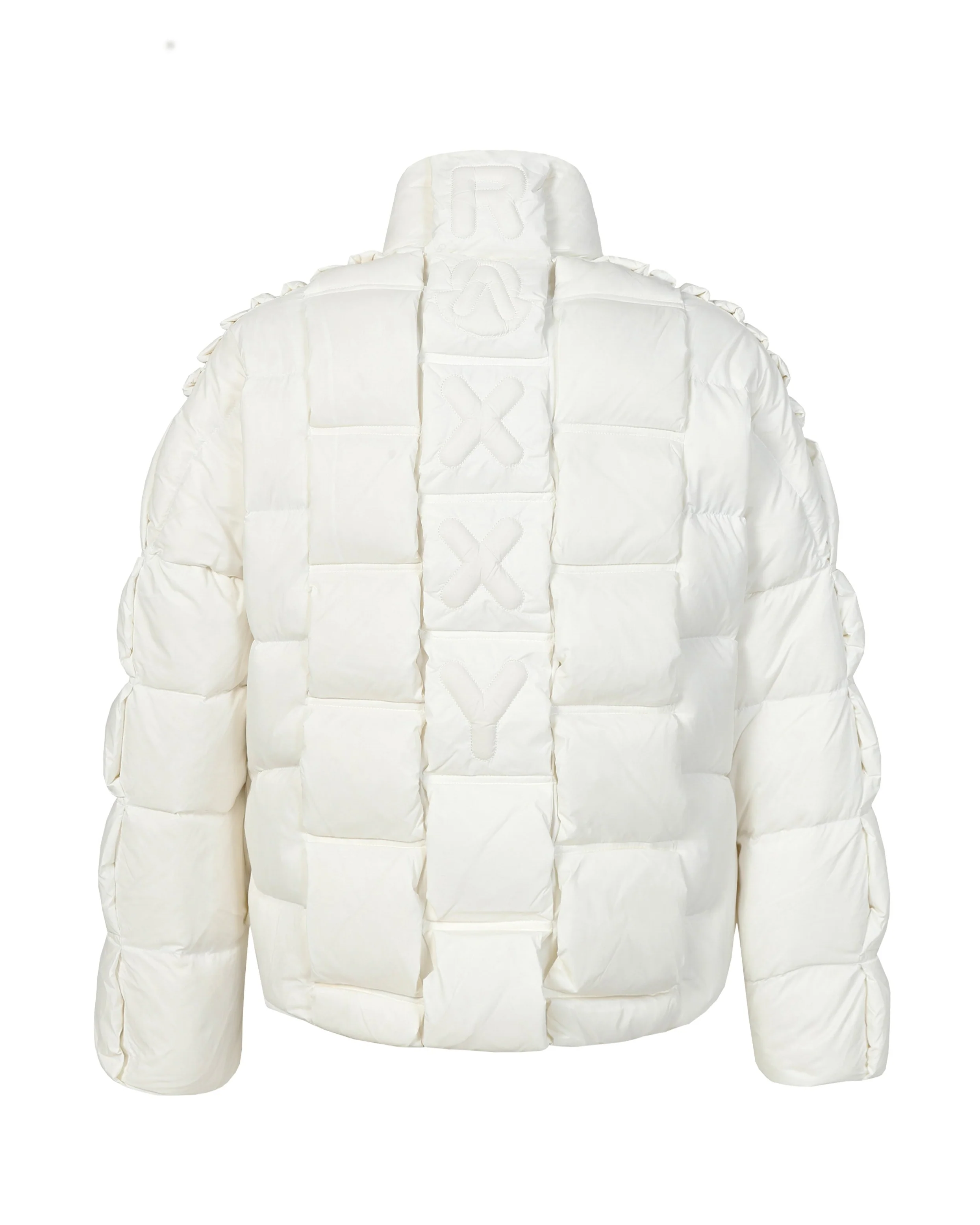 3D Quilted Zip-Up Down Jacket