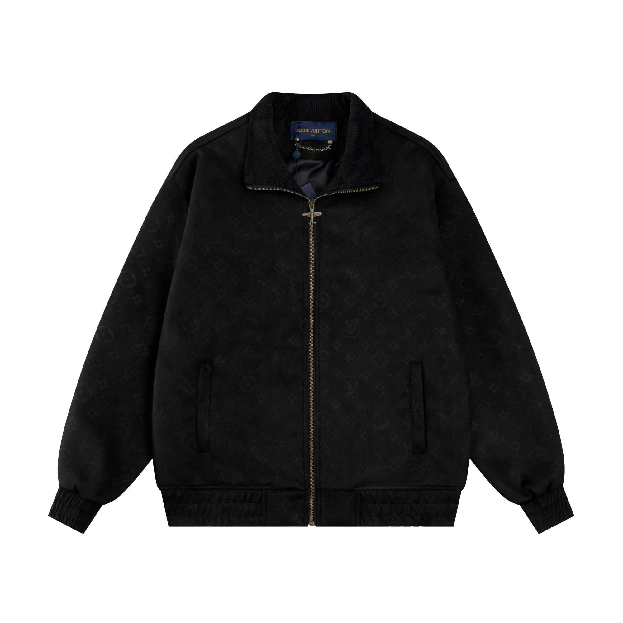 Embroidered suede cowhide bomber jacket
