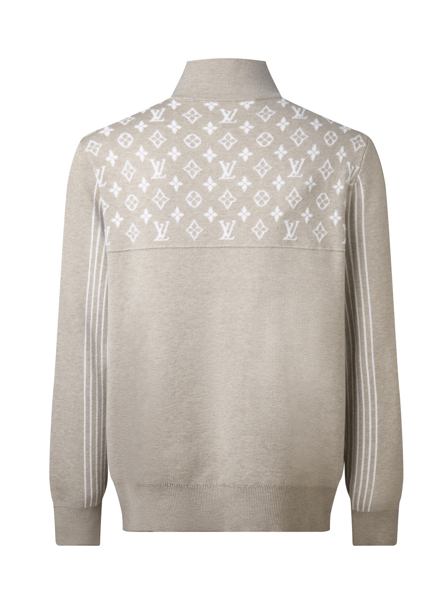 Sheep wool half-zip jacquard thick sweater