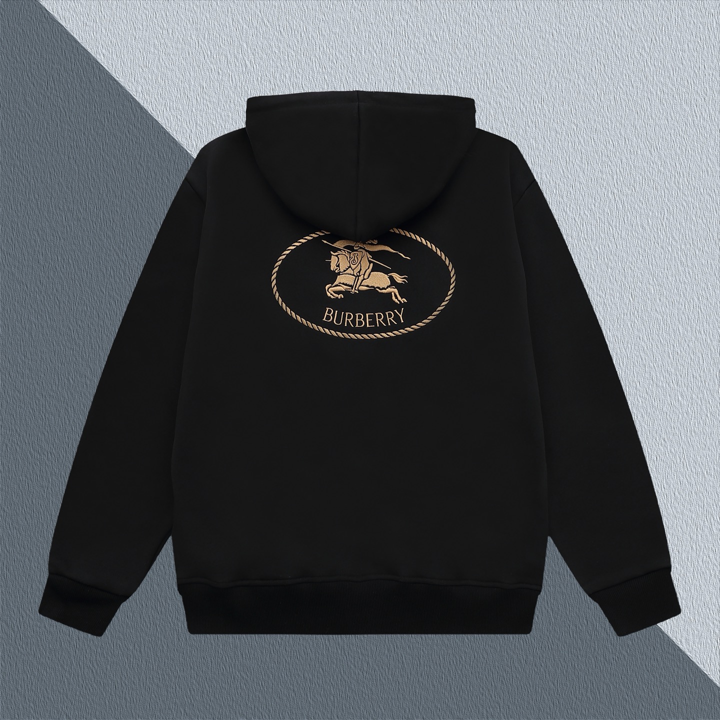 Embroidered warhorse hooded zip-up sweatshirt