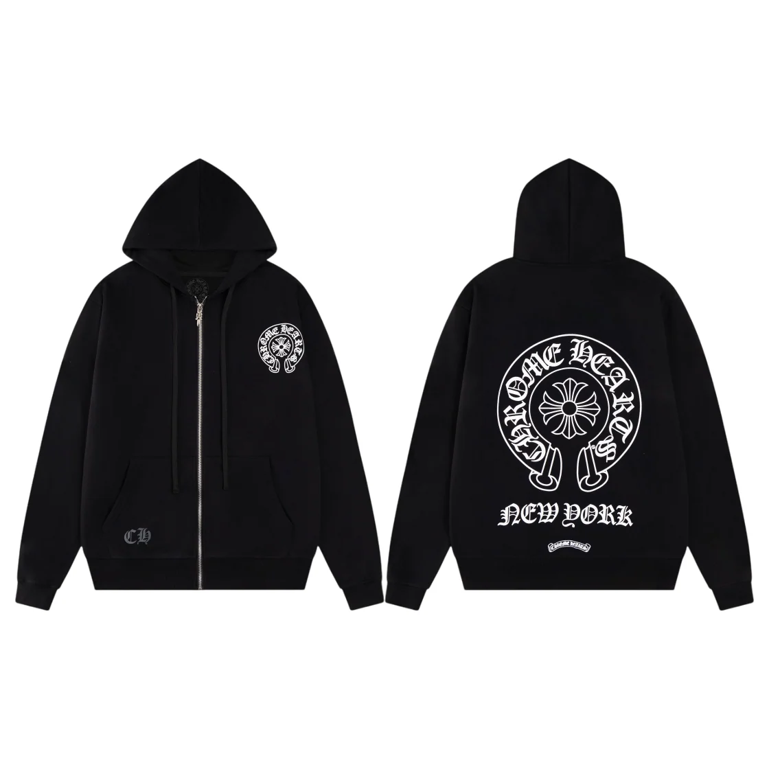 Printed Zippered Sweatshirt Jacket