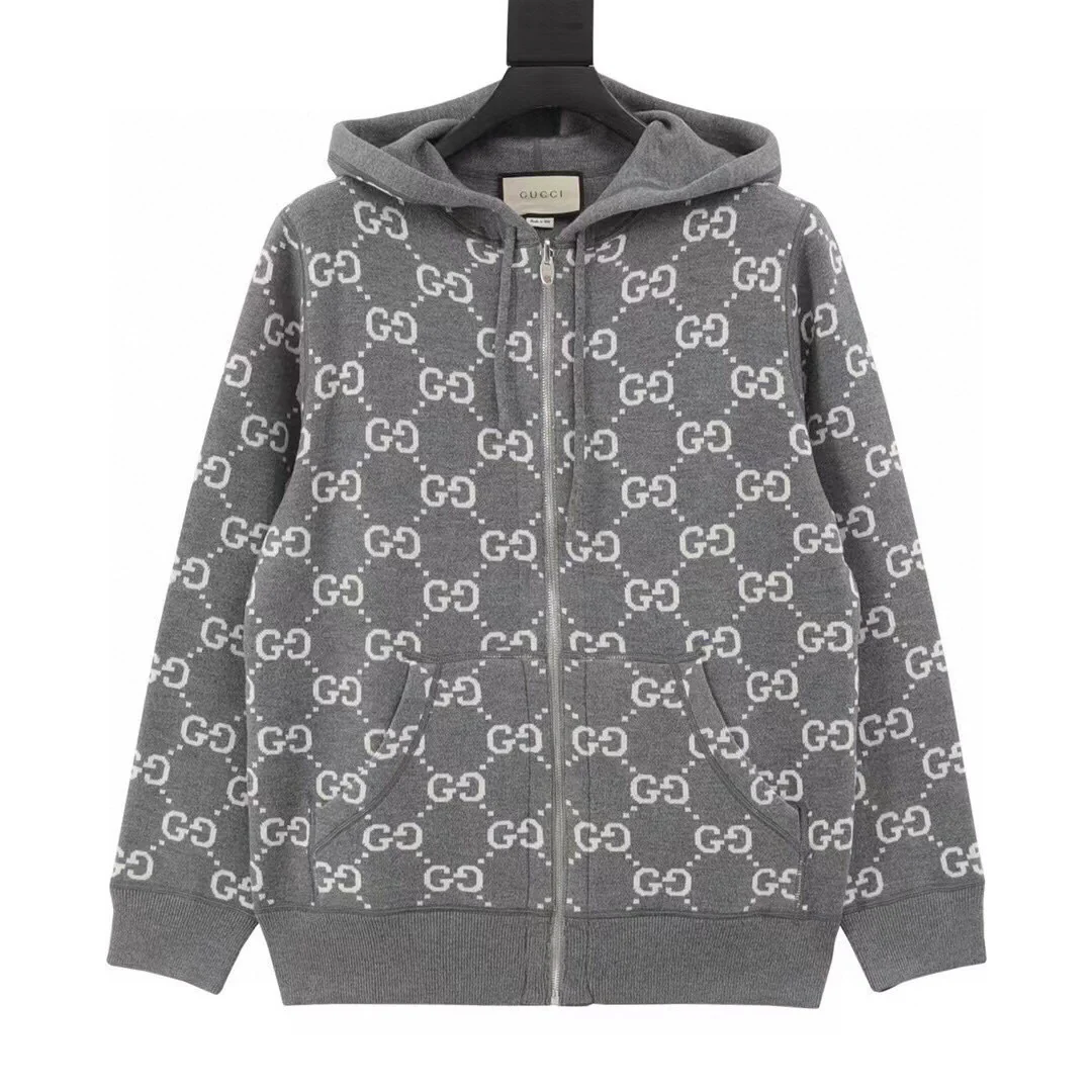 Double-faced cashmere knitted sweatshirt