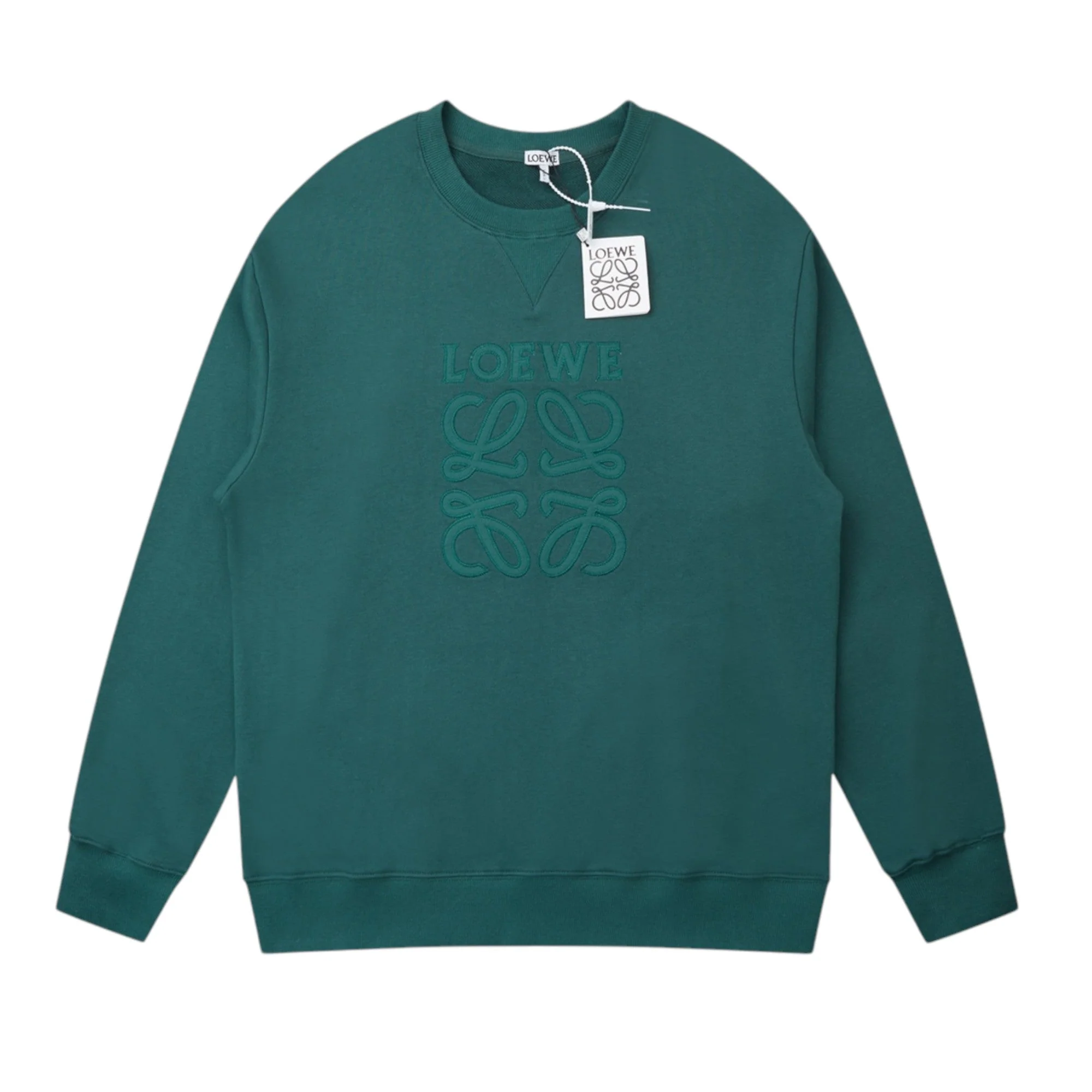 Embroidered cotton crewneck sweatshirt