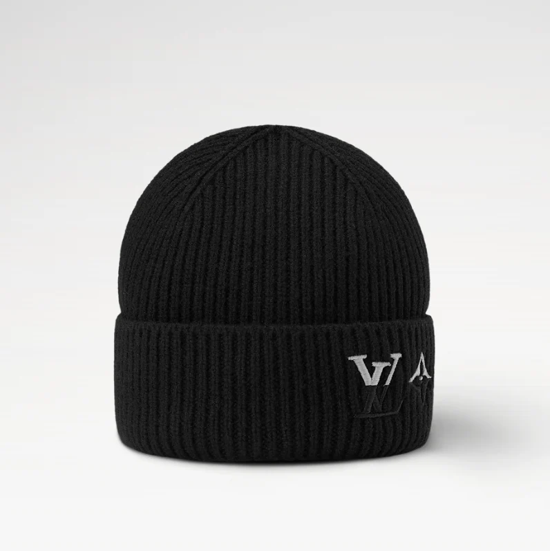 Embroidered floral knitted hat