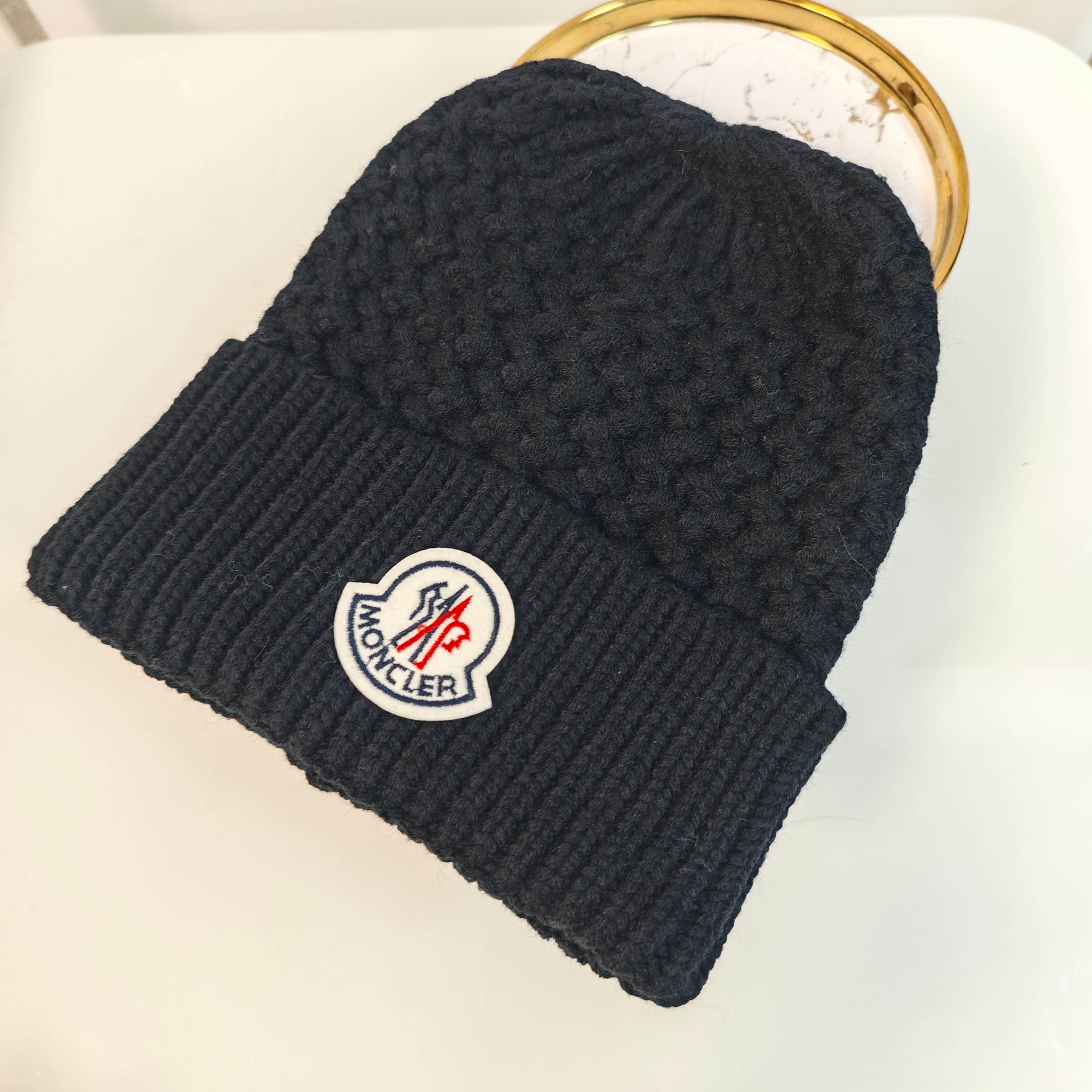 Versatile embroidered cashmere beanie