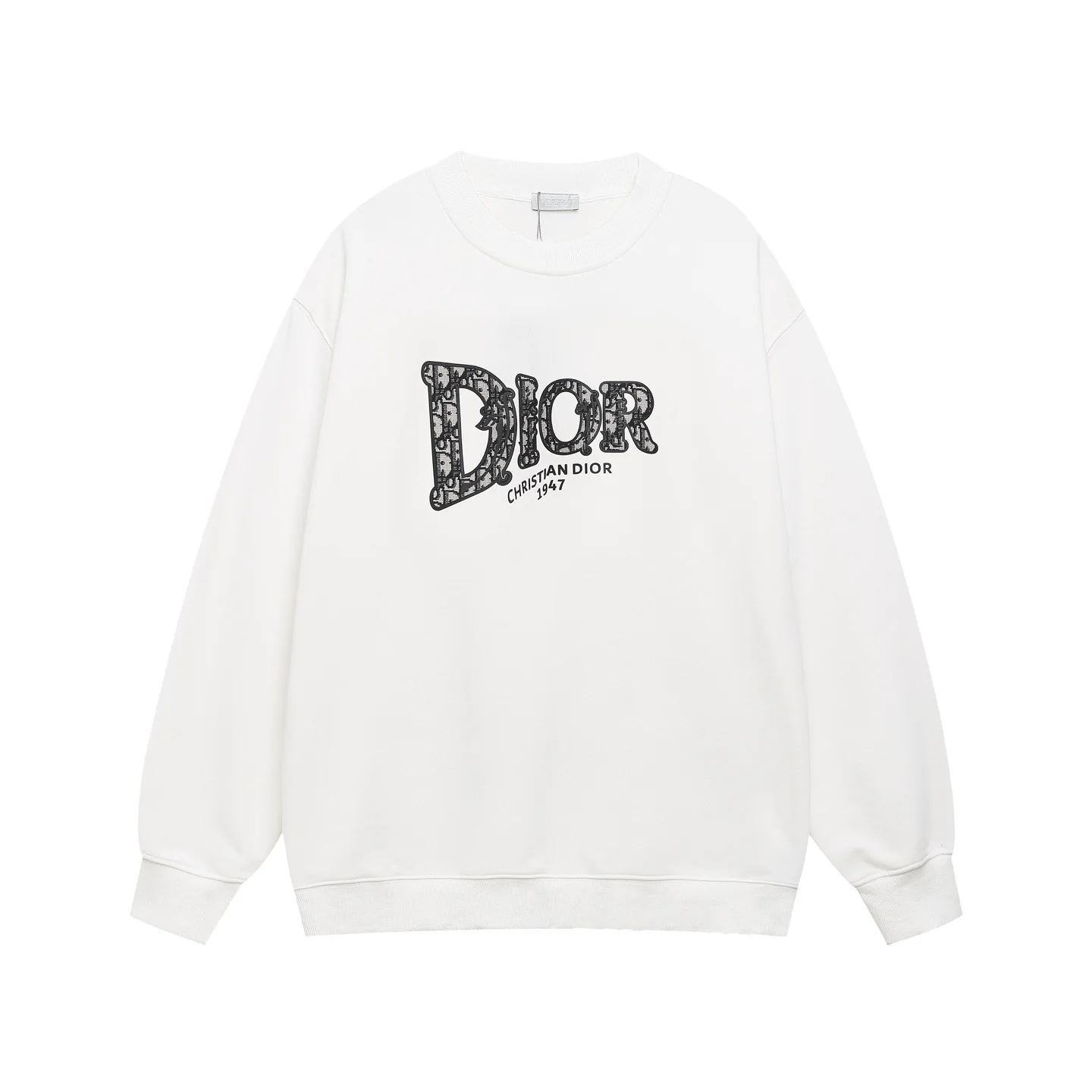 Embroidered printed cotton sweatshirt