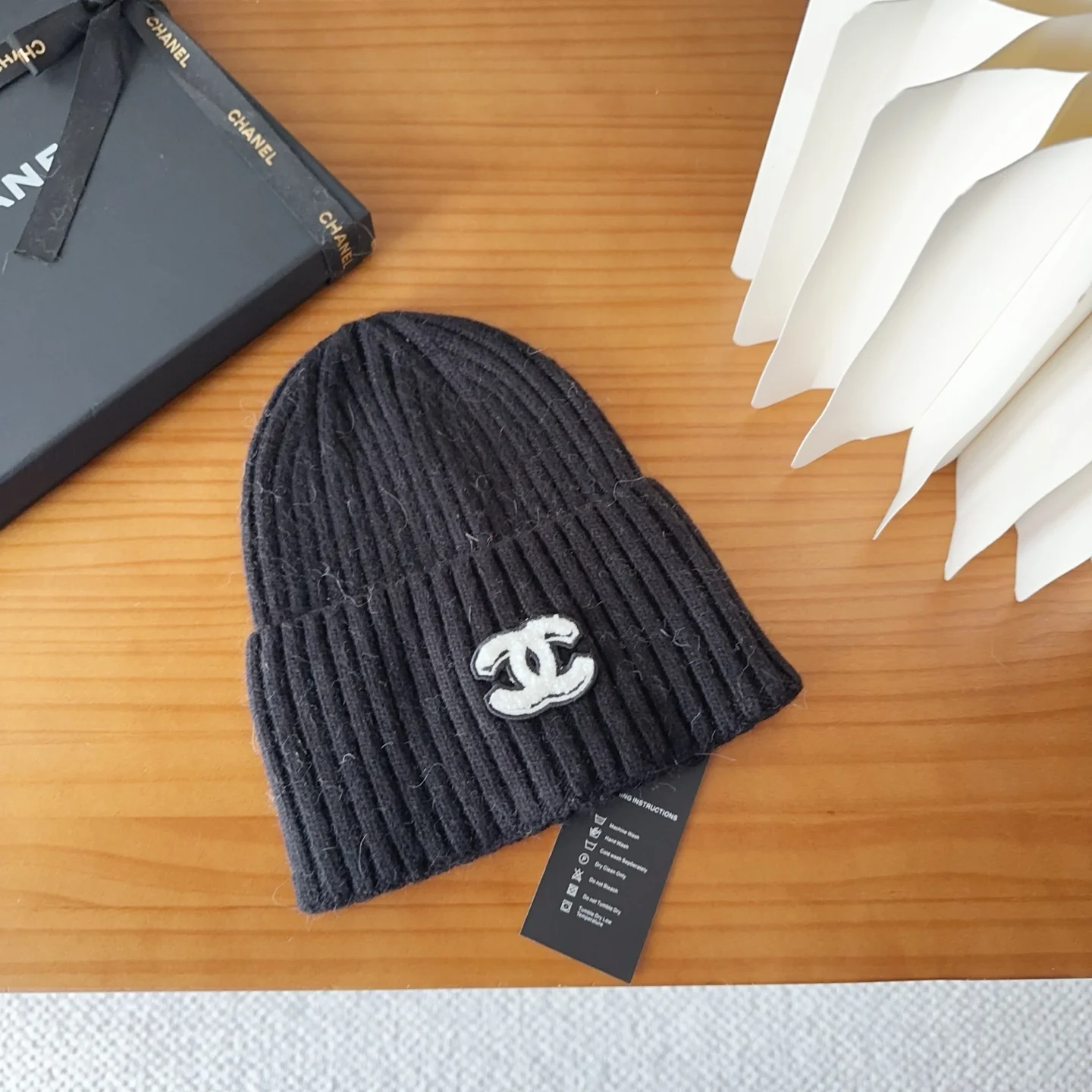 Embroidered Wool Knit Beanie