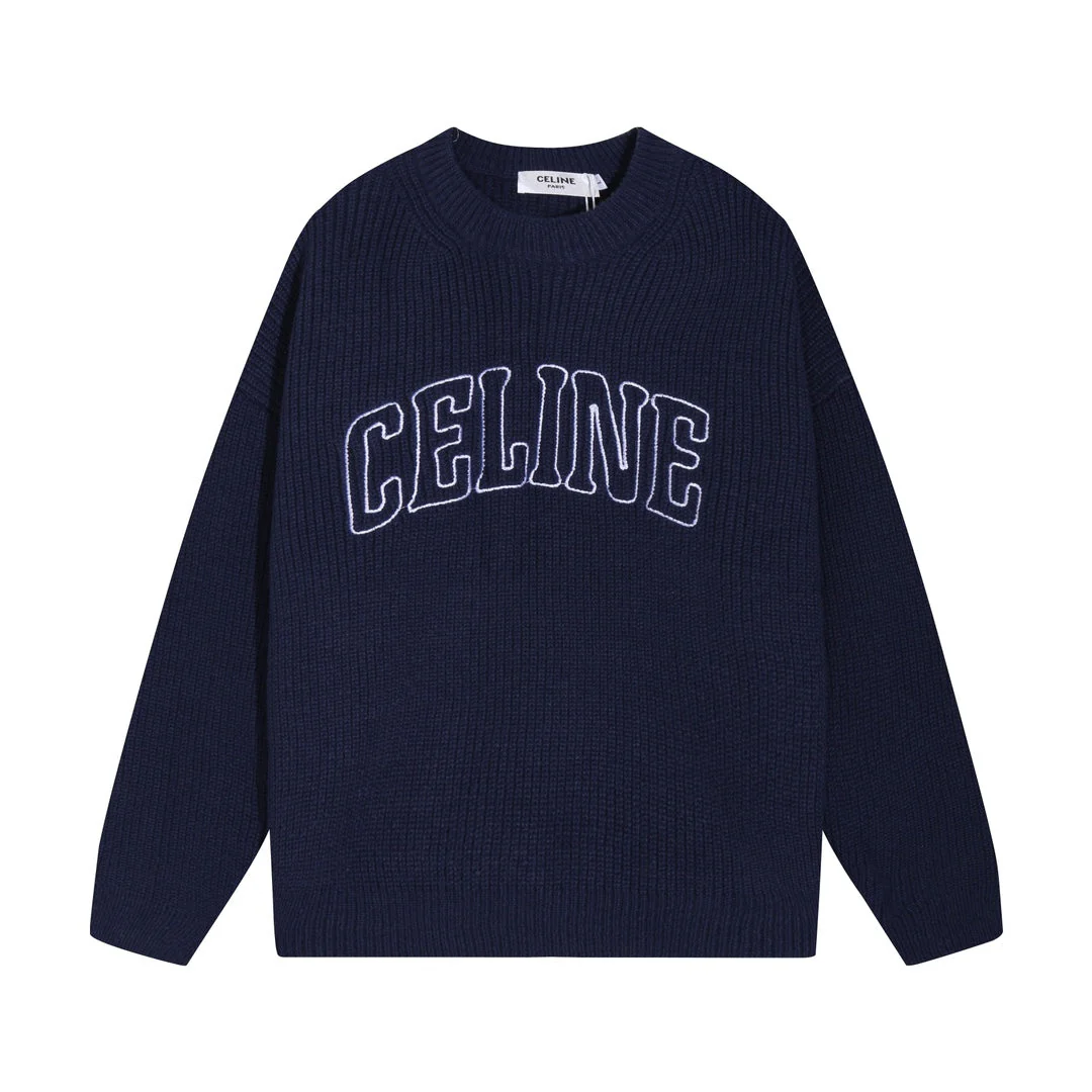 Knitted cashmere embroidered sweatshirt