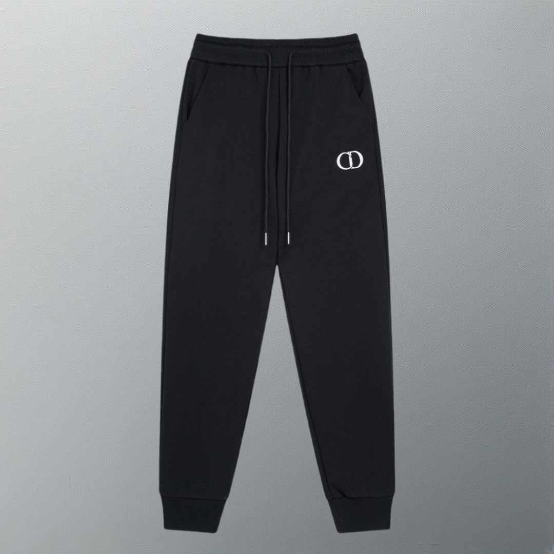 Embroidery drawstring casual trousers