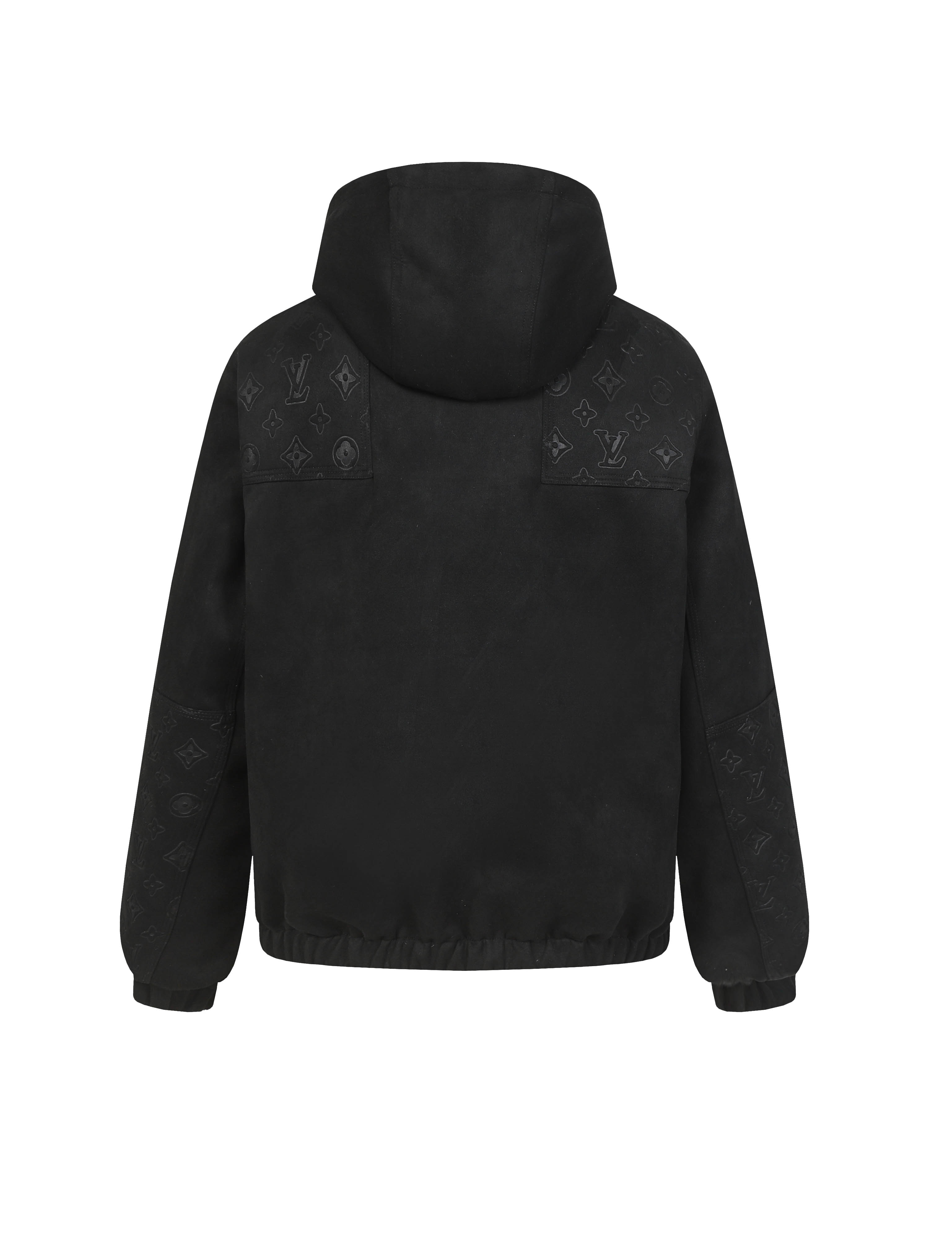 Stylish suede jacquard down jacket