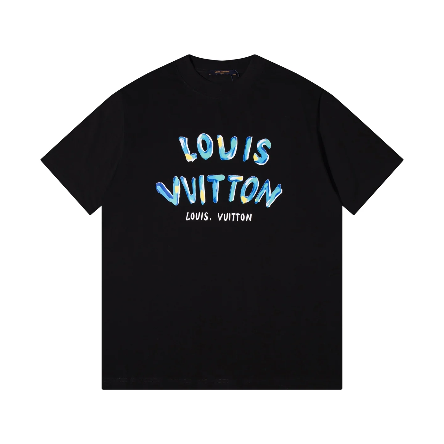 Painted printed cotton T-shirt