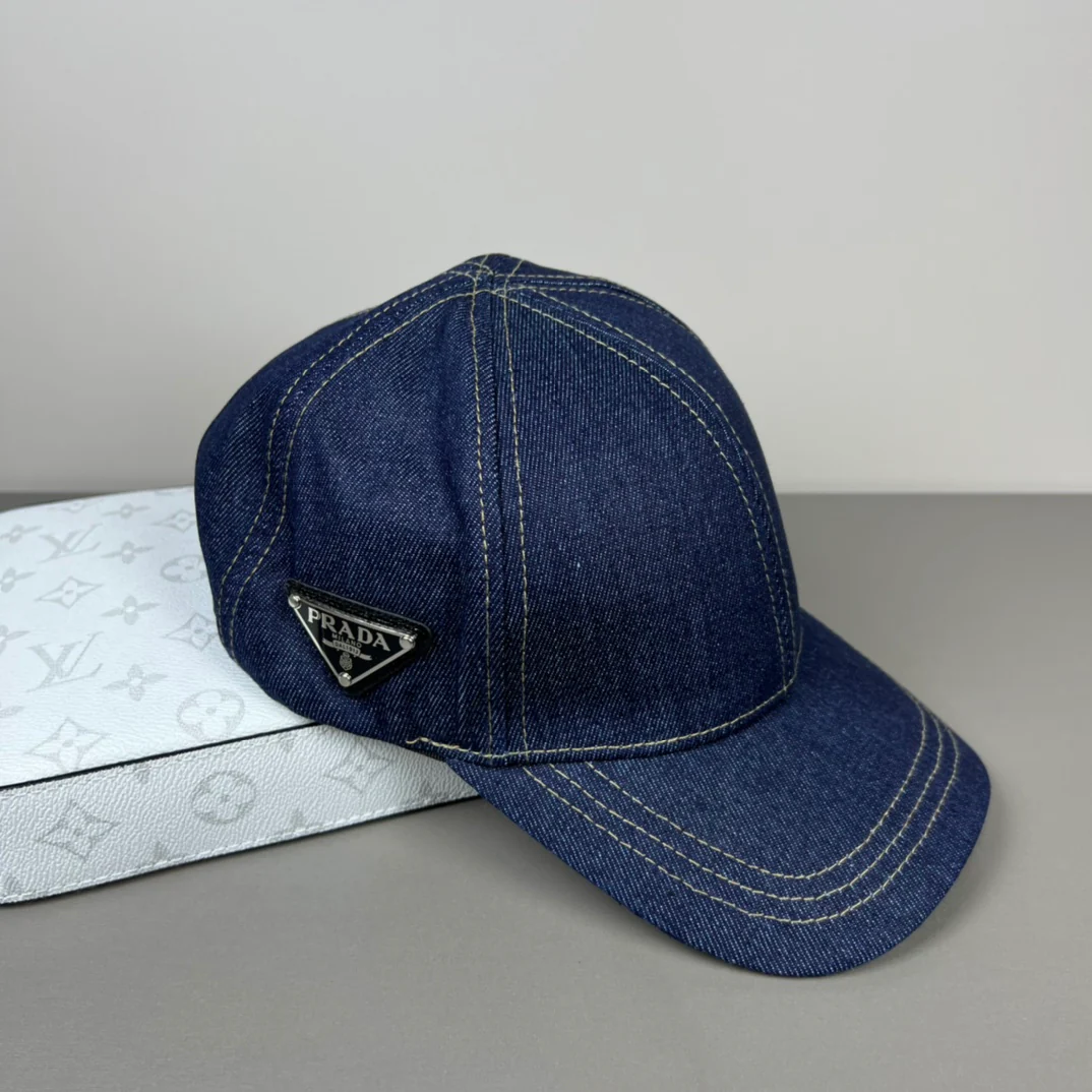 Navy denim baseball cap