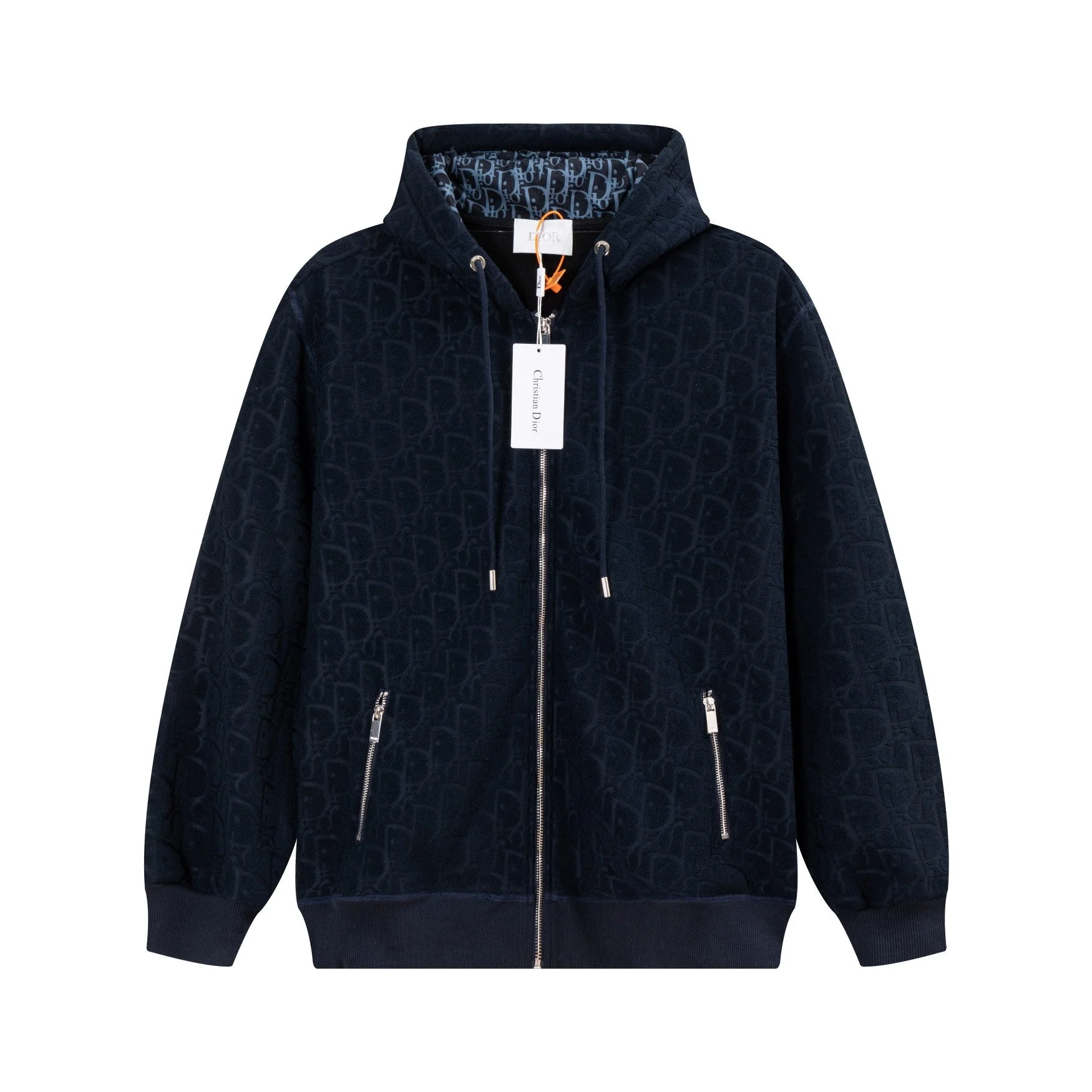 Printed zip-up hooded sweatshirt