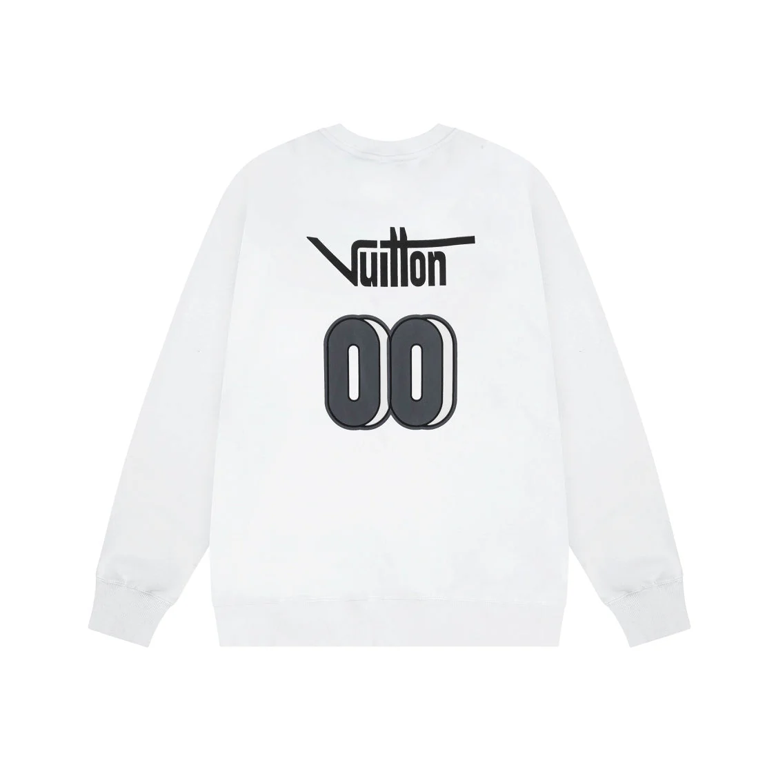 White Cotton Engraved Print Sweatshirt
