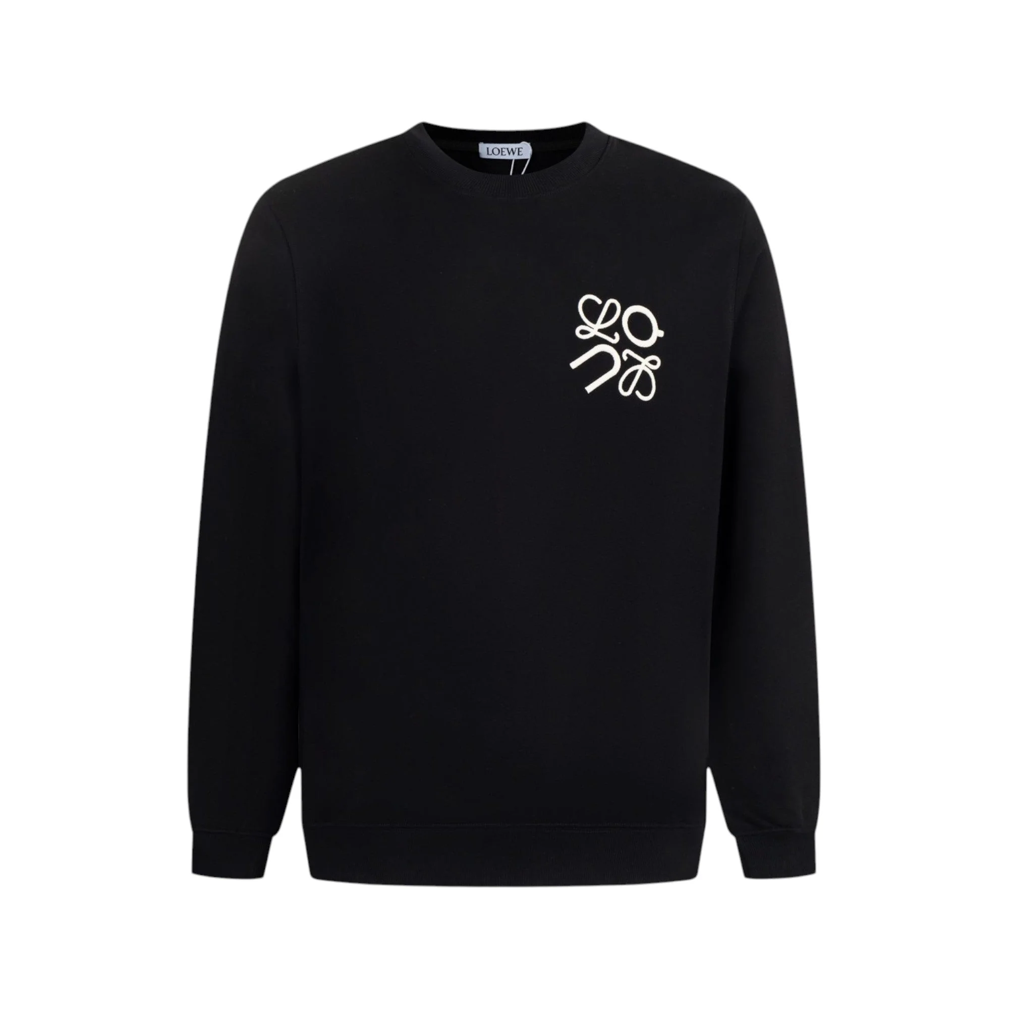 Embroidery crew neck cotton sweatshirt