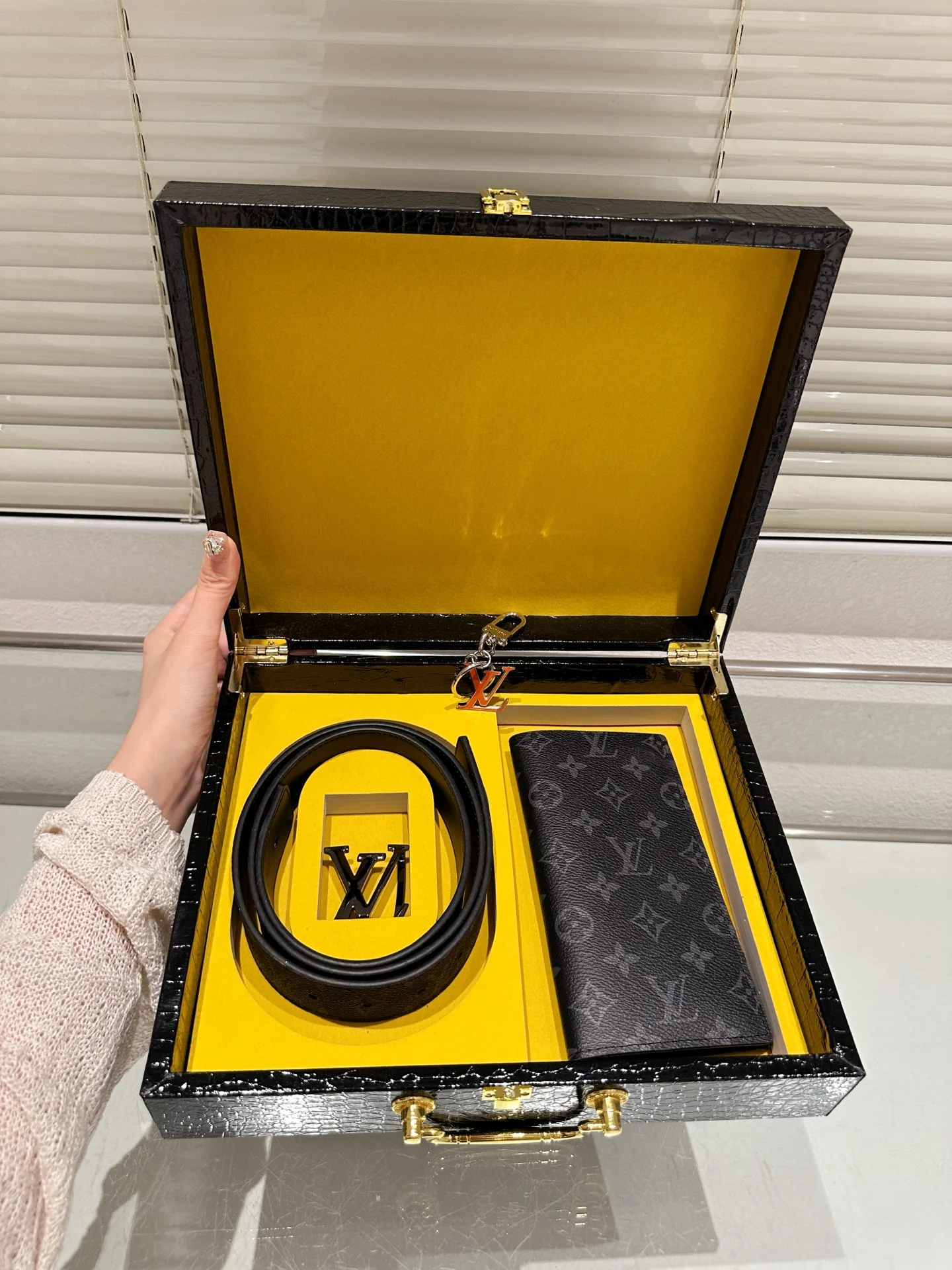 Wallet Belt Keychain Gift Box Set