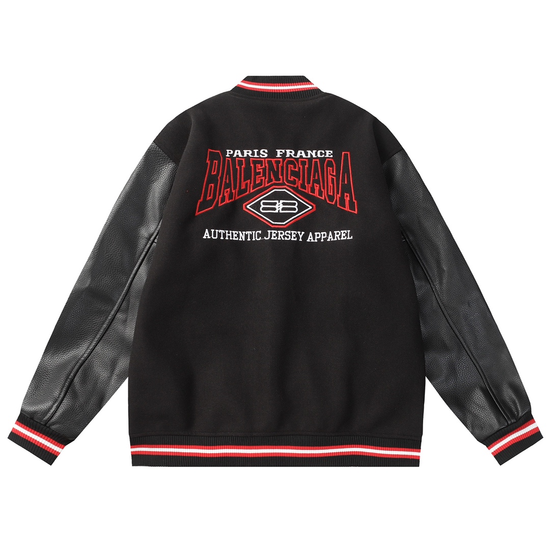 Lychee pattern embroidered baseball jacket