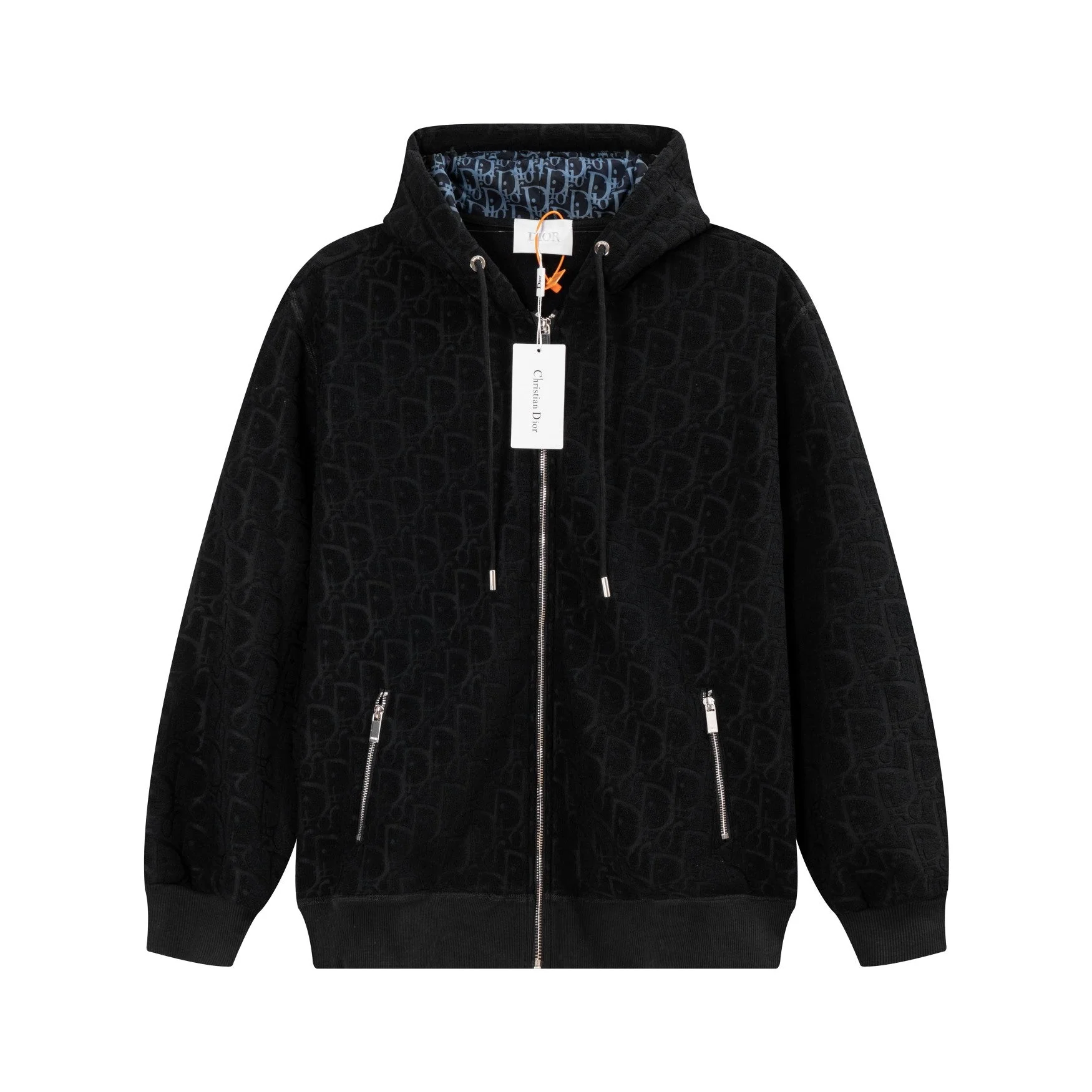 Printed zip-up hooded sweatshirt