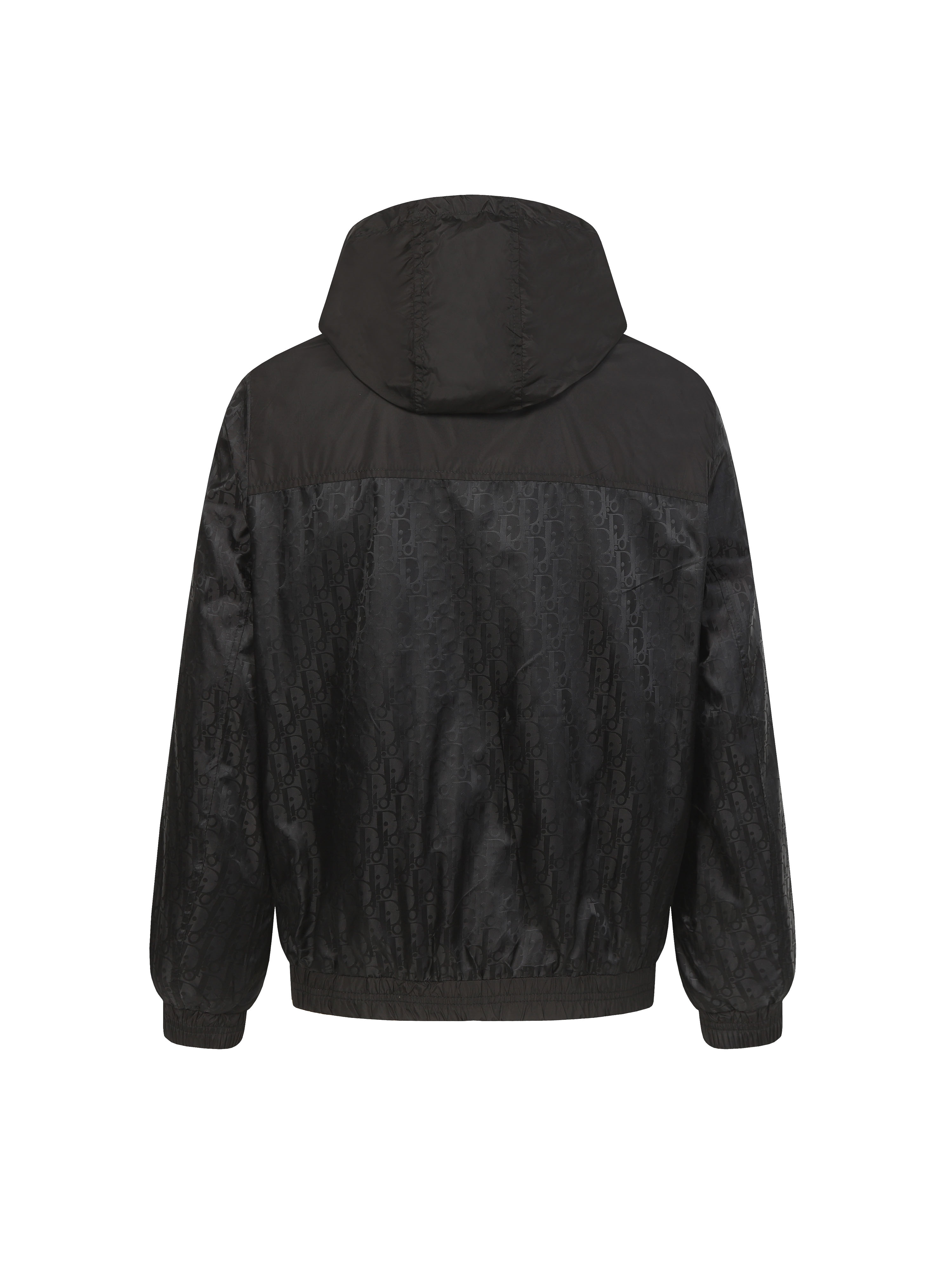 All-over print patchwork hooded jacket