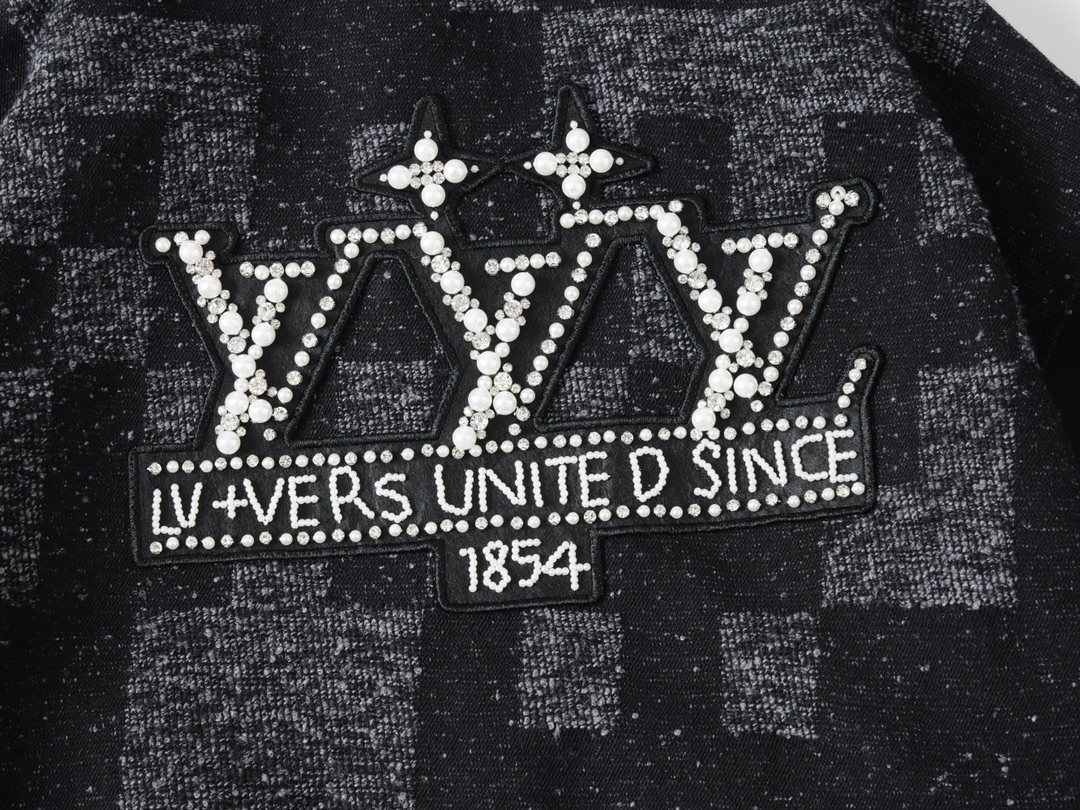 Beaded checkered baseball jacket