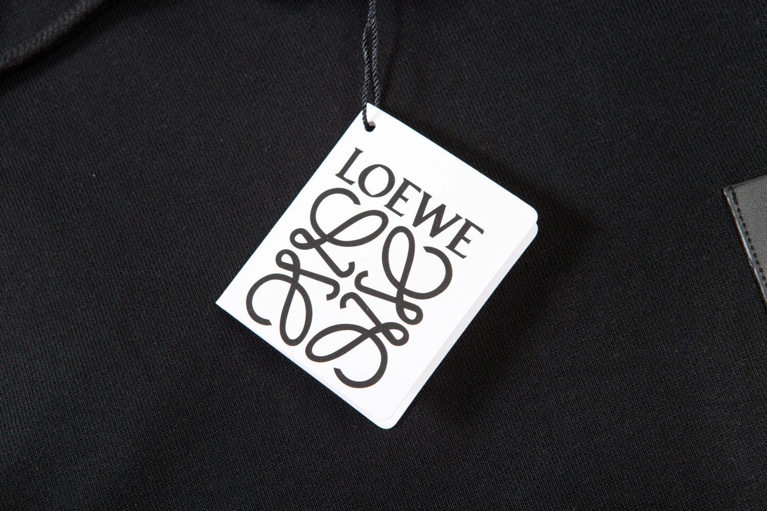 Leather-covered  cotton sweatshirt