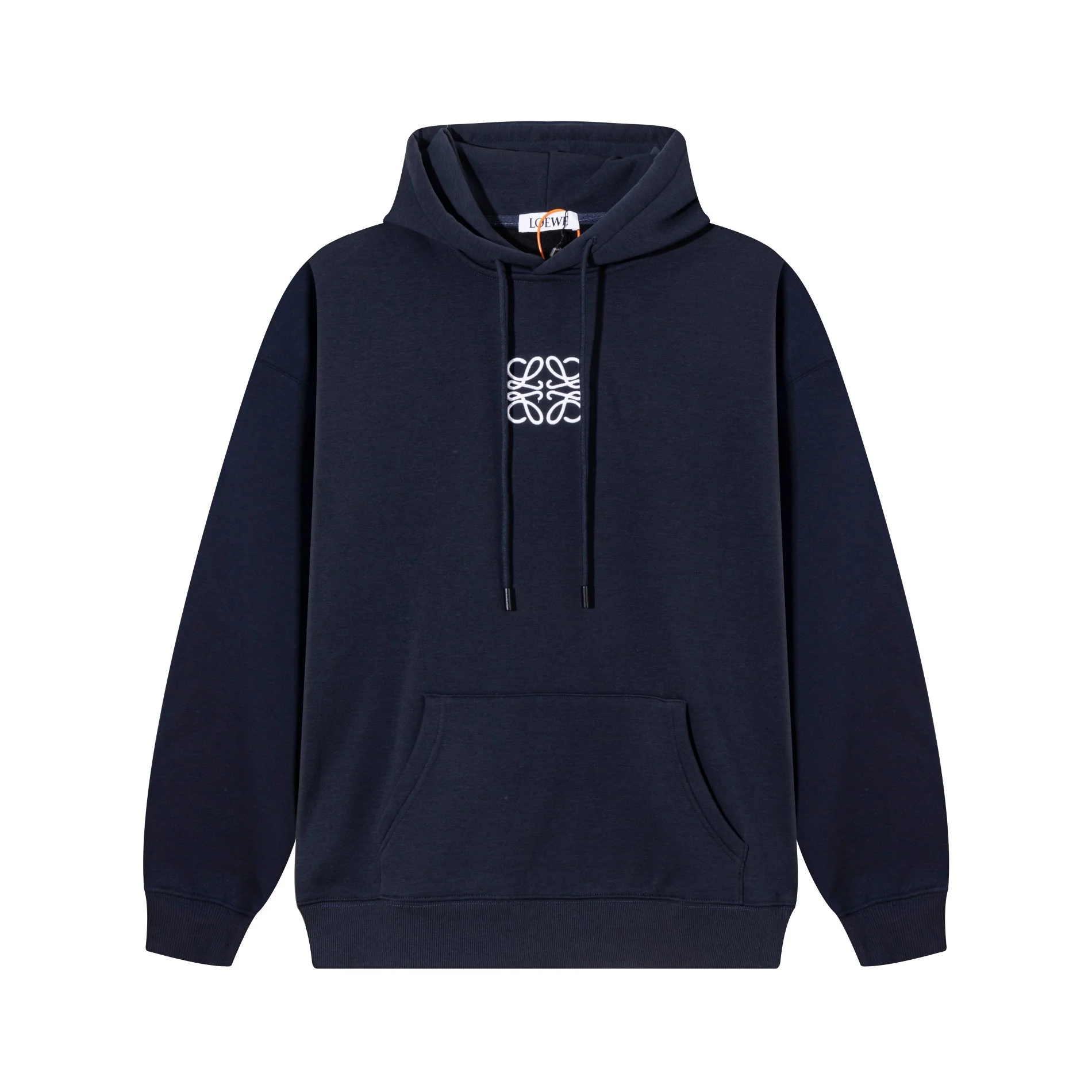 Embroidered cotton hooded sweatshirt