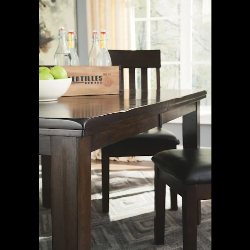 Extendable Dining Table, Dark Brown, Wood